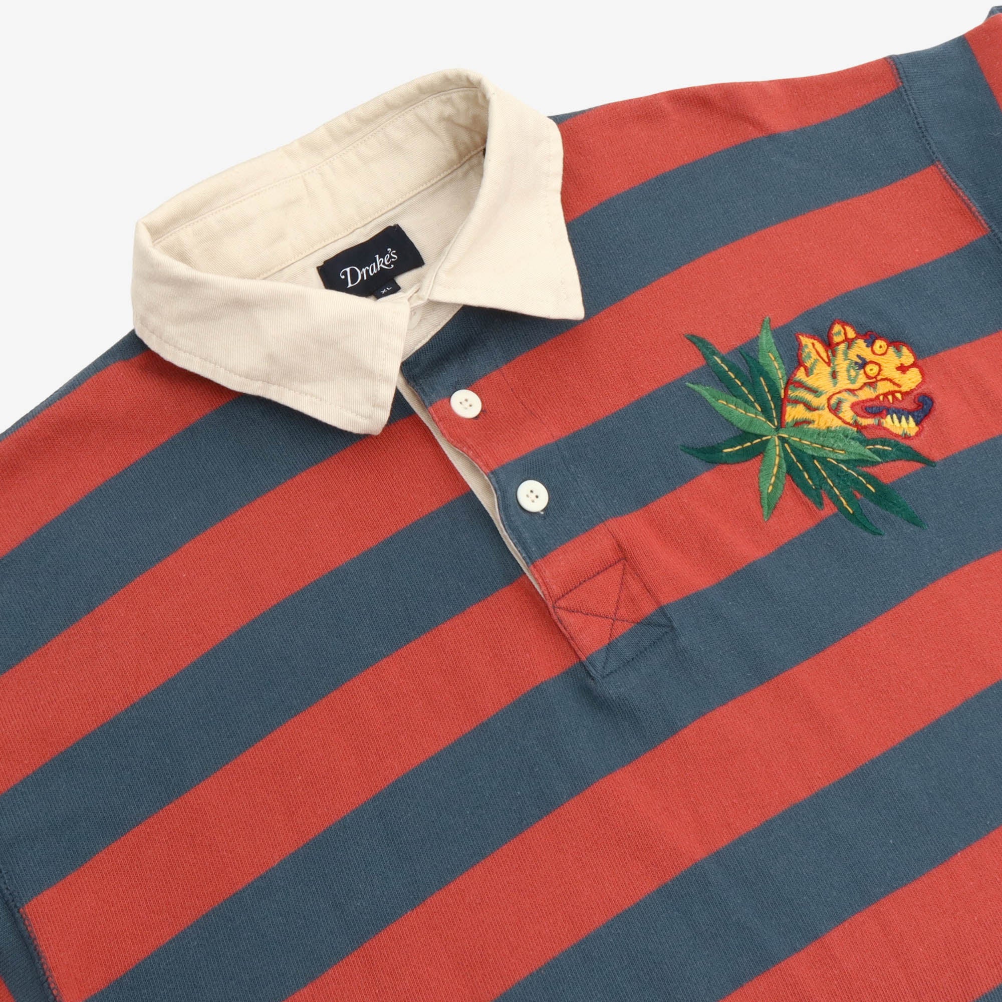 Tiger Patch Striped Rugby Shirt
