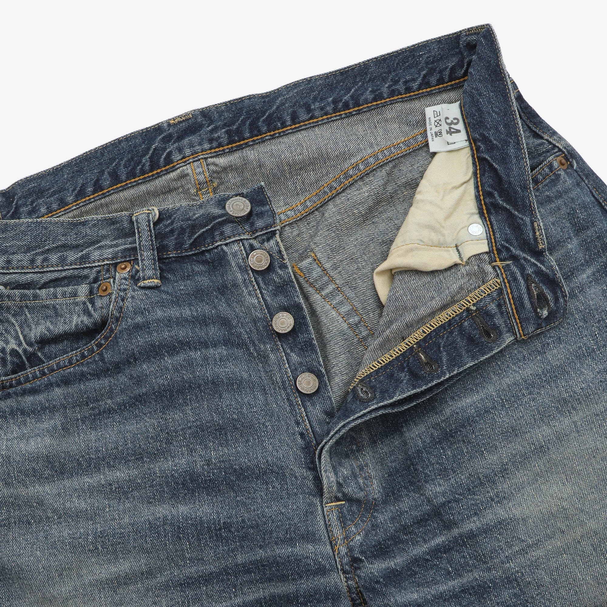 1101 Second Hand Used Wash 12oz Selvedge Jeans (32W X 27L)