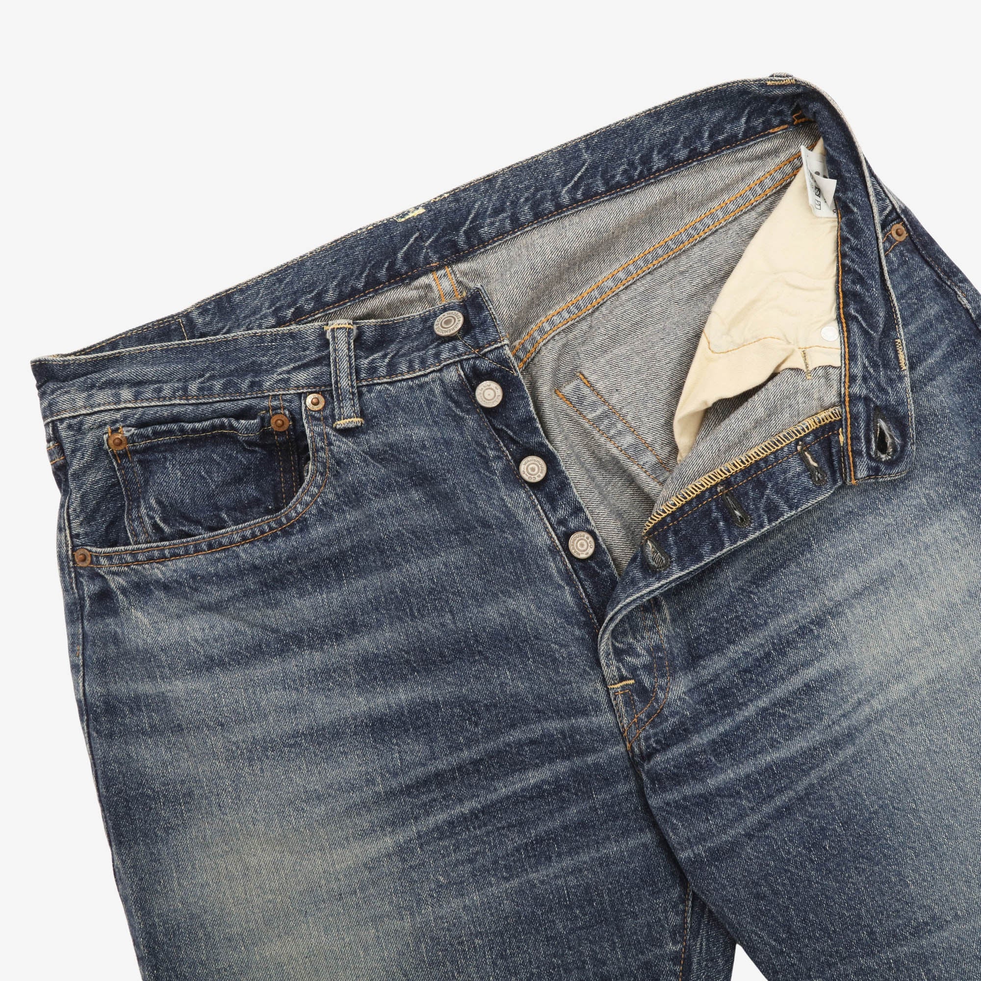1101 Second Hand Used Wash 12oz Selvedge Jeans (33W X 27L)