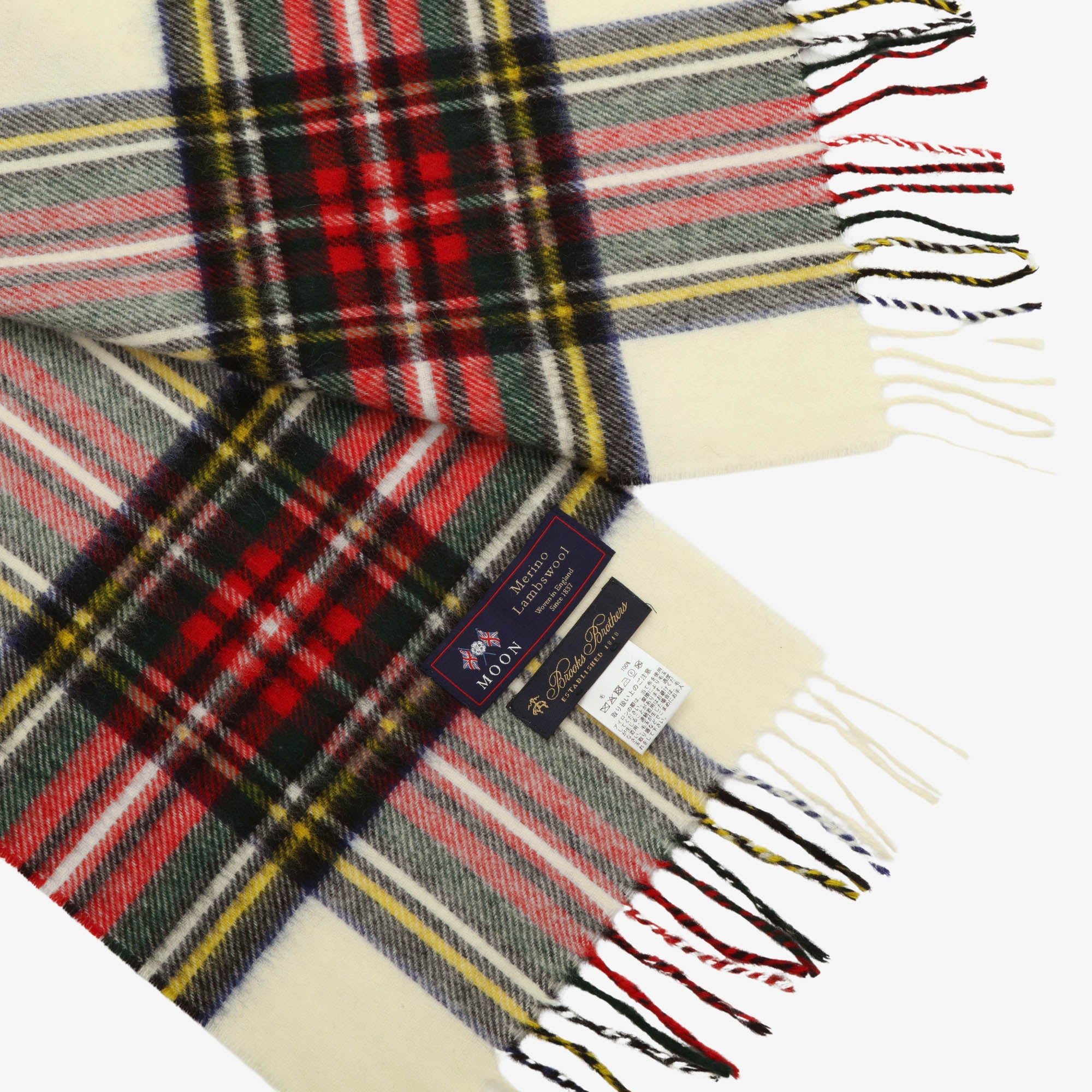 Merino Wool Plaid Scarf