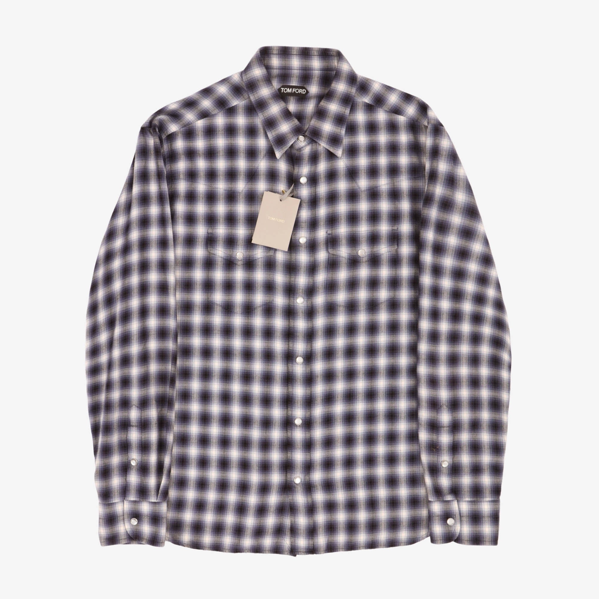 Shadow Check Flannel Western Shirt