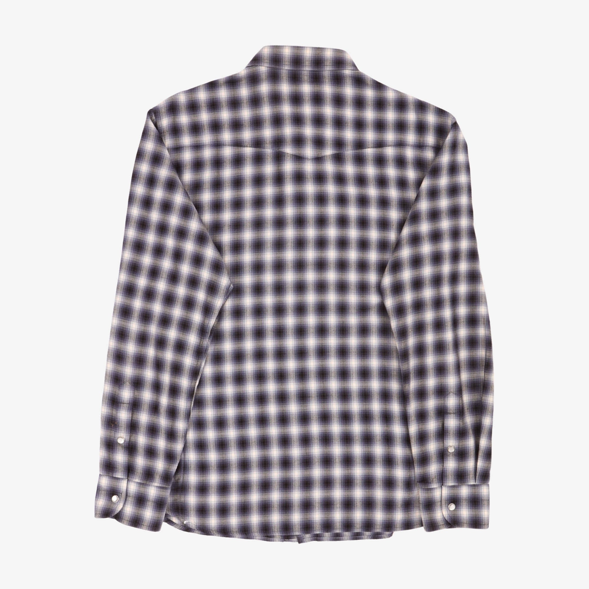 Shadow Check Flannel Western Shirt