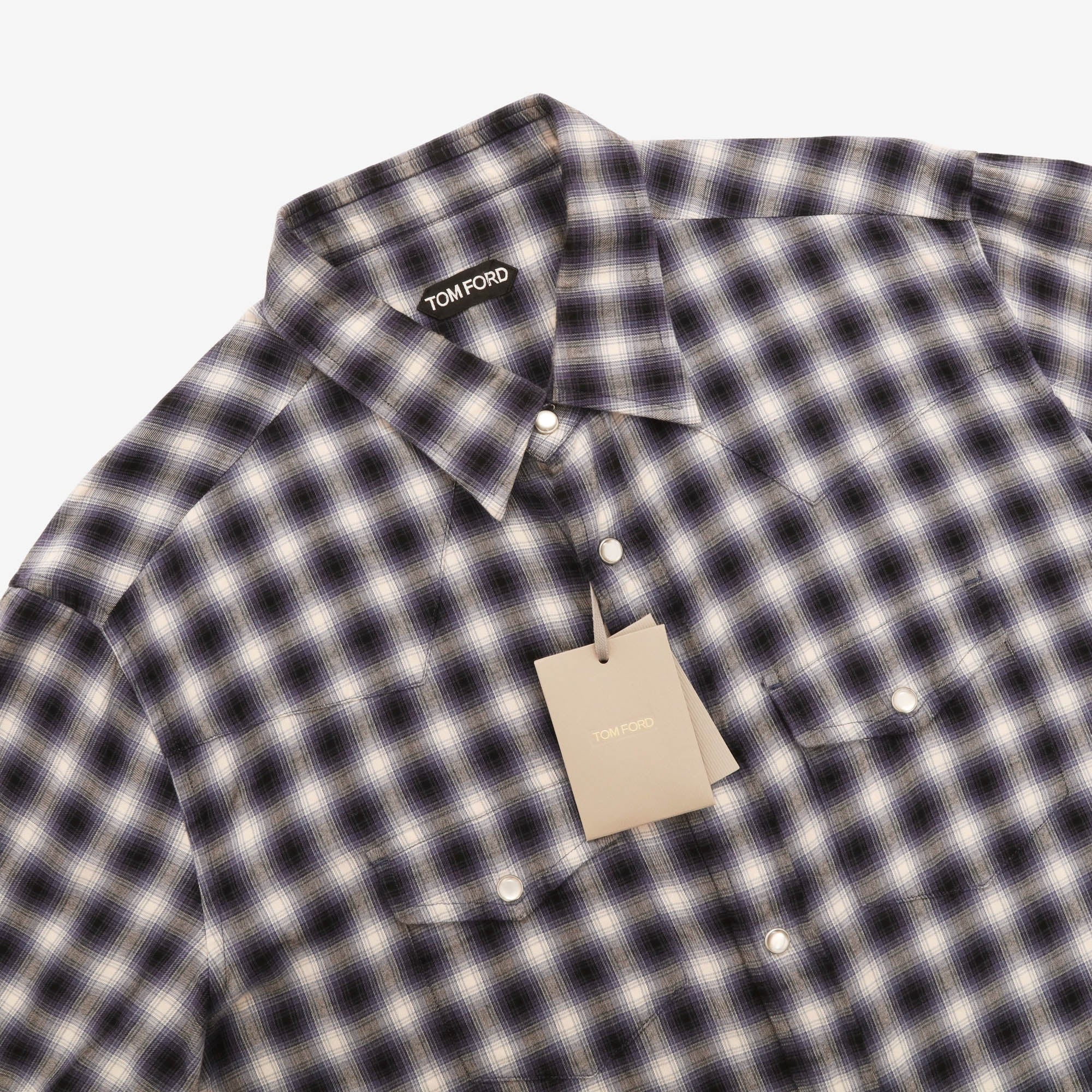 Shadow Check Flannel Western Shirt
