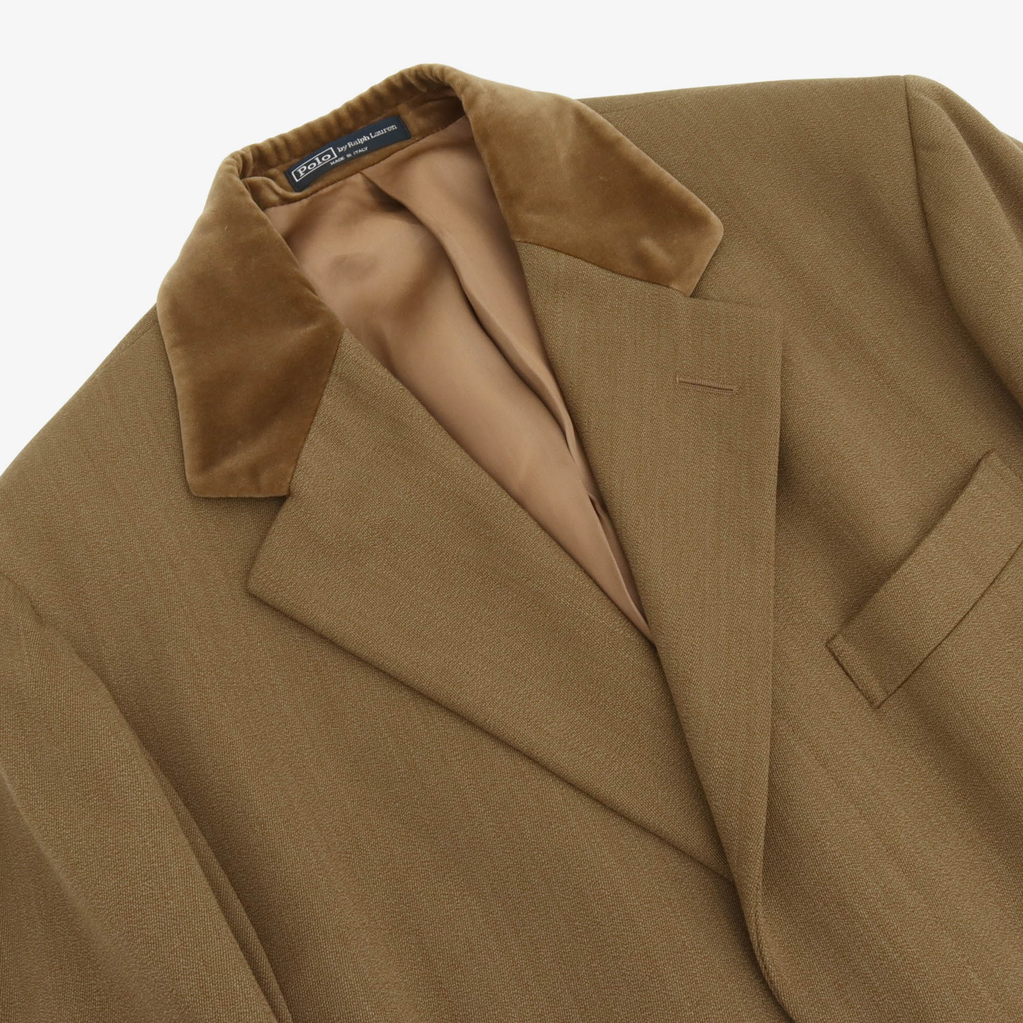 Velvet Collar Wool Covert Top Coat