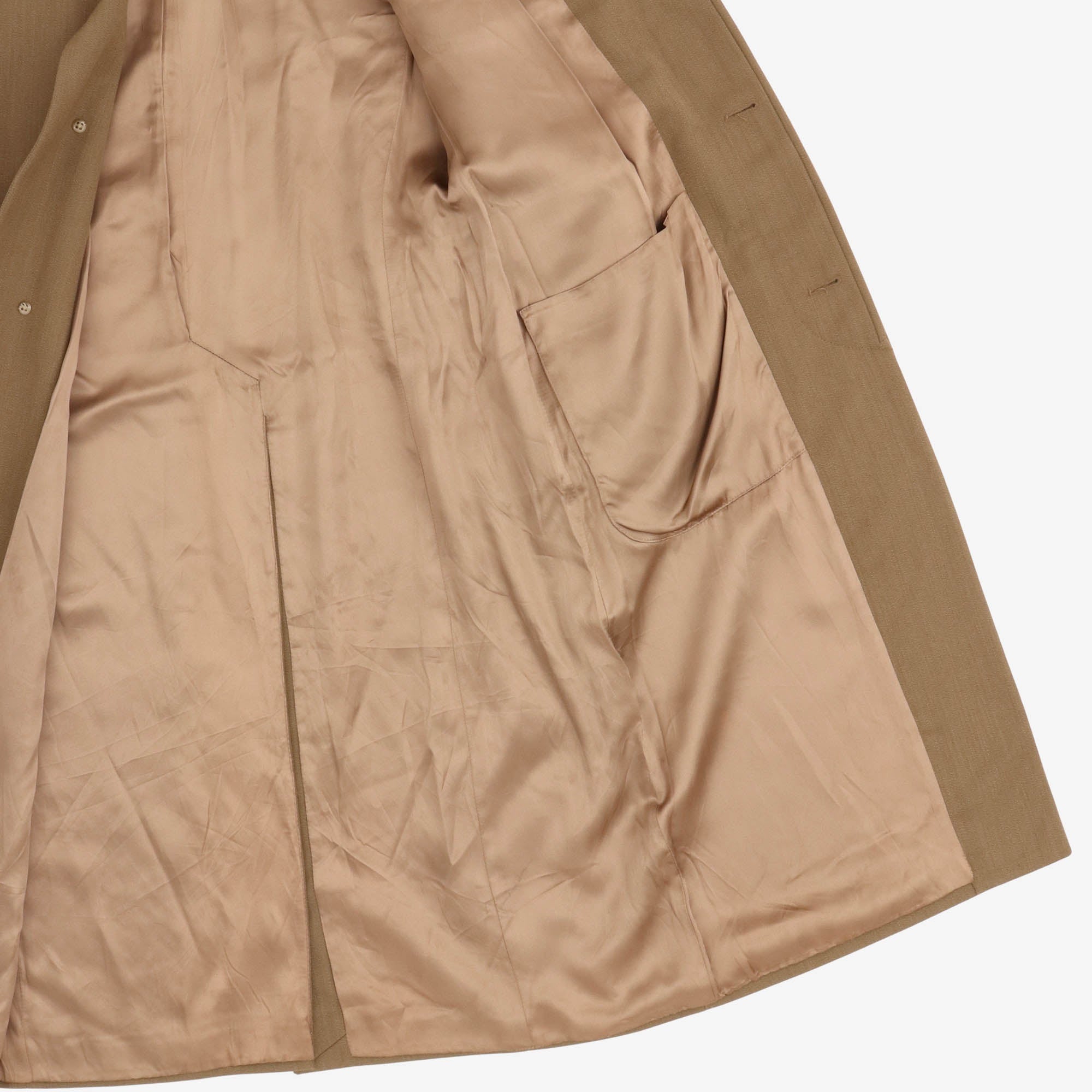 Velvet Collar Wool Covert Top Coat