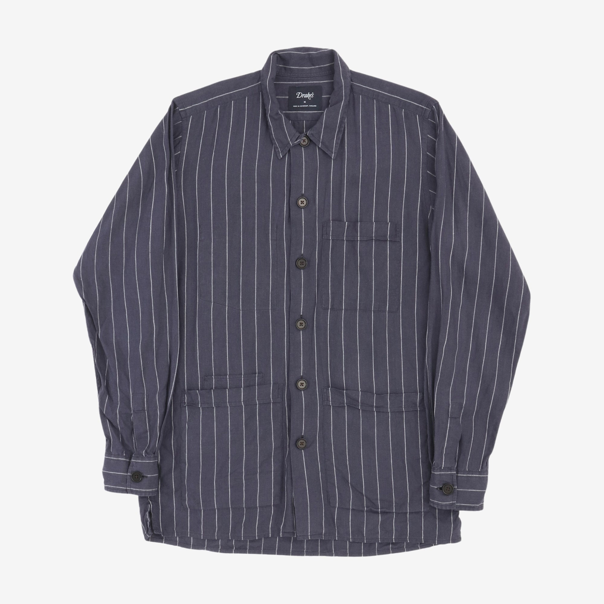 Pinstripe Linen Chore Jacket