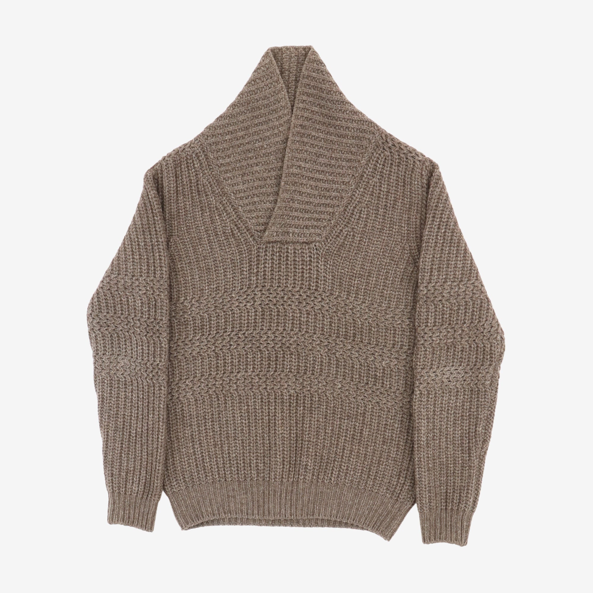 Shawl Collar Knit Sweater