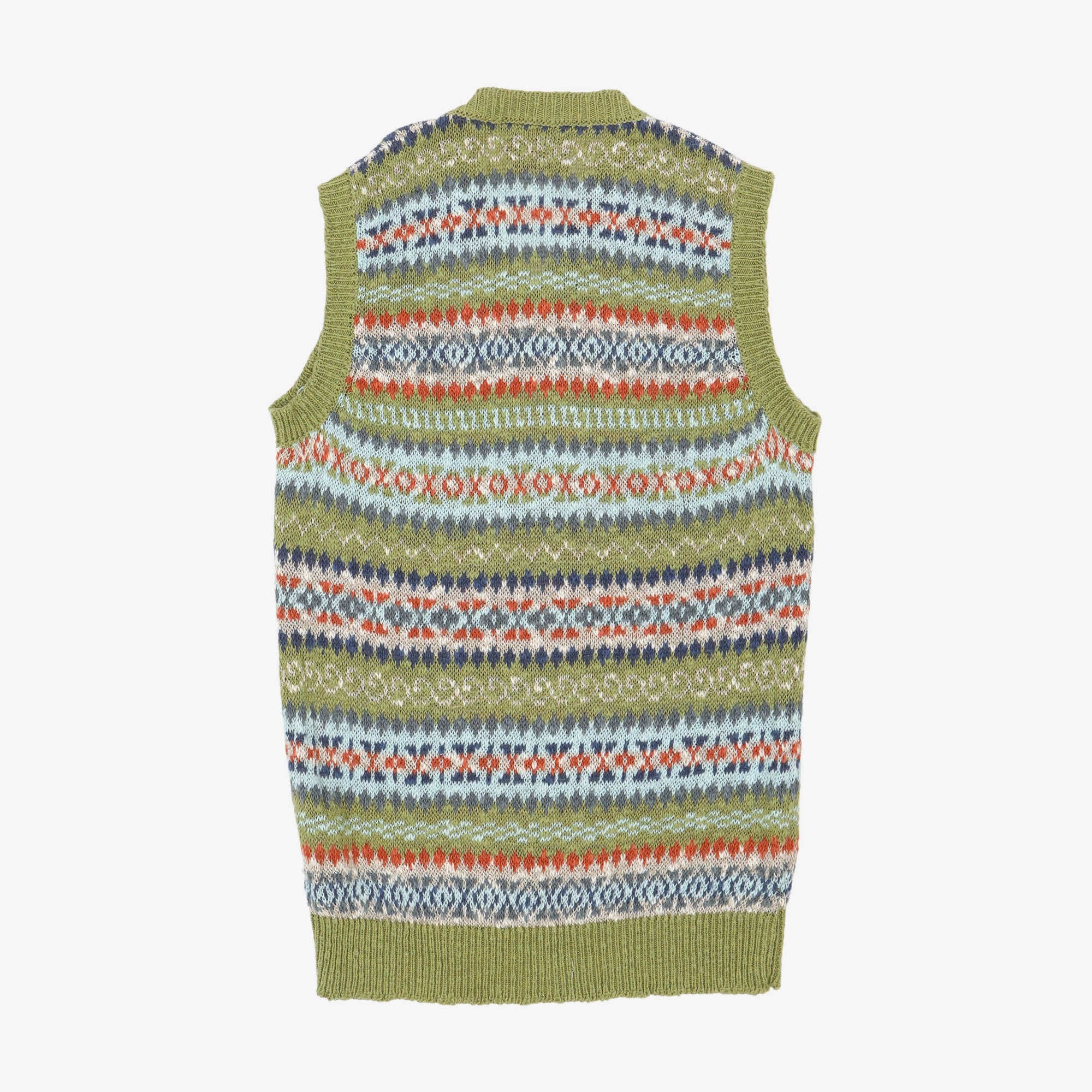 Linen Blend Fair Isle Sweater Vest
