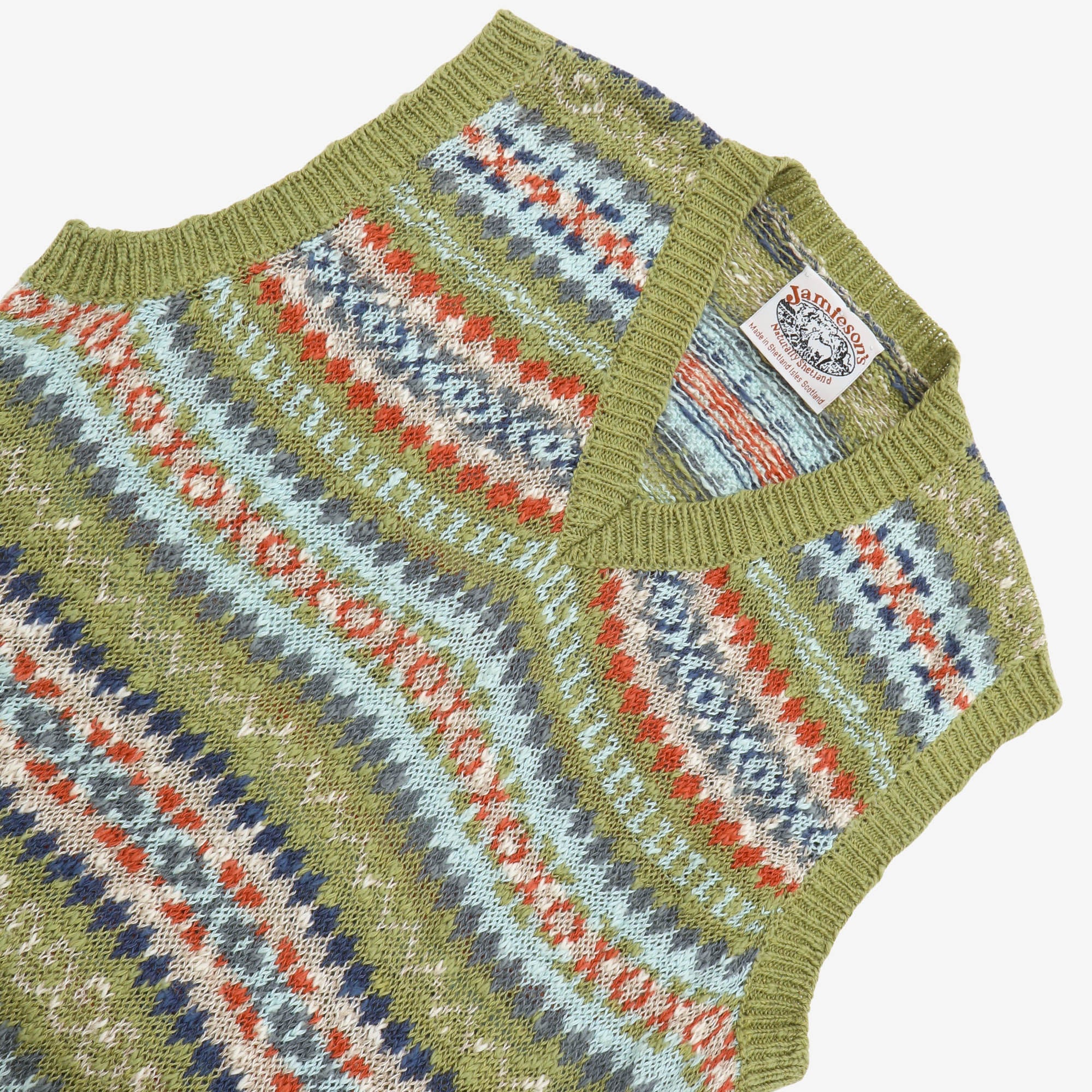 Linen Blend Fair Isle Sweater Vest