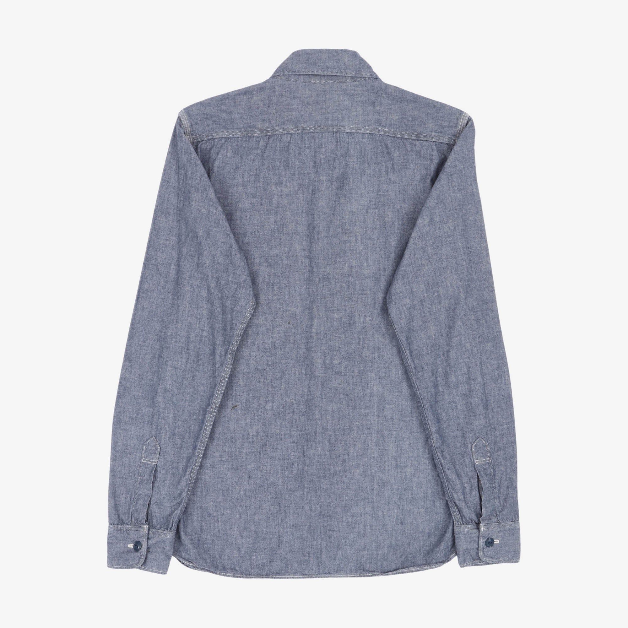 Asymmetric Pocket Chambray Work Shirt