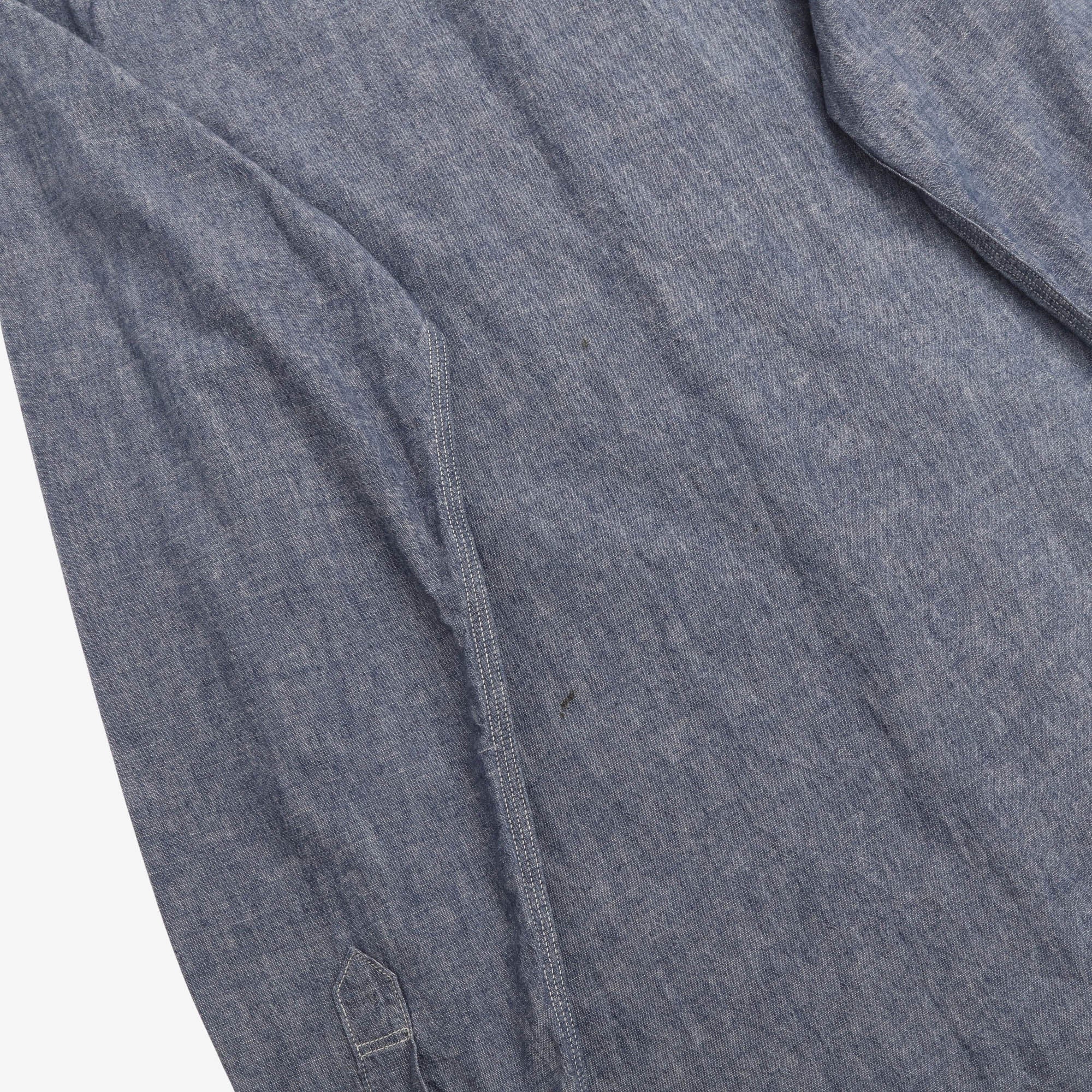 Asymmetric Pocket Chambray Work Shirt