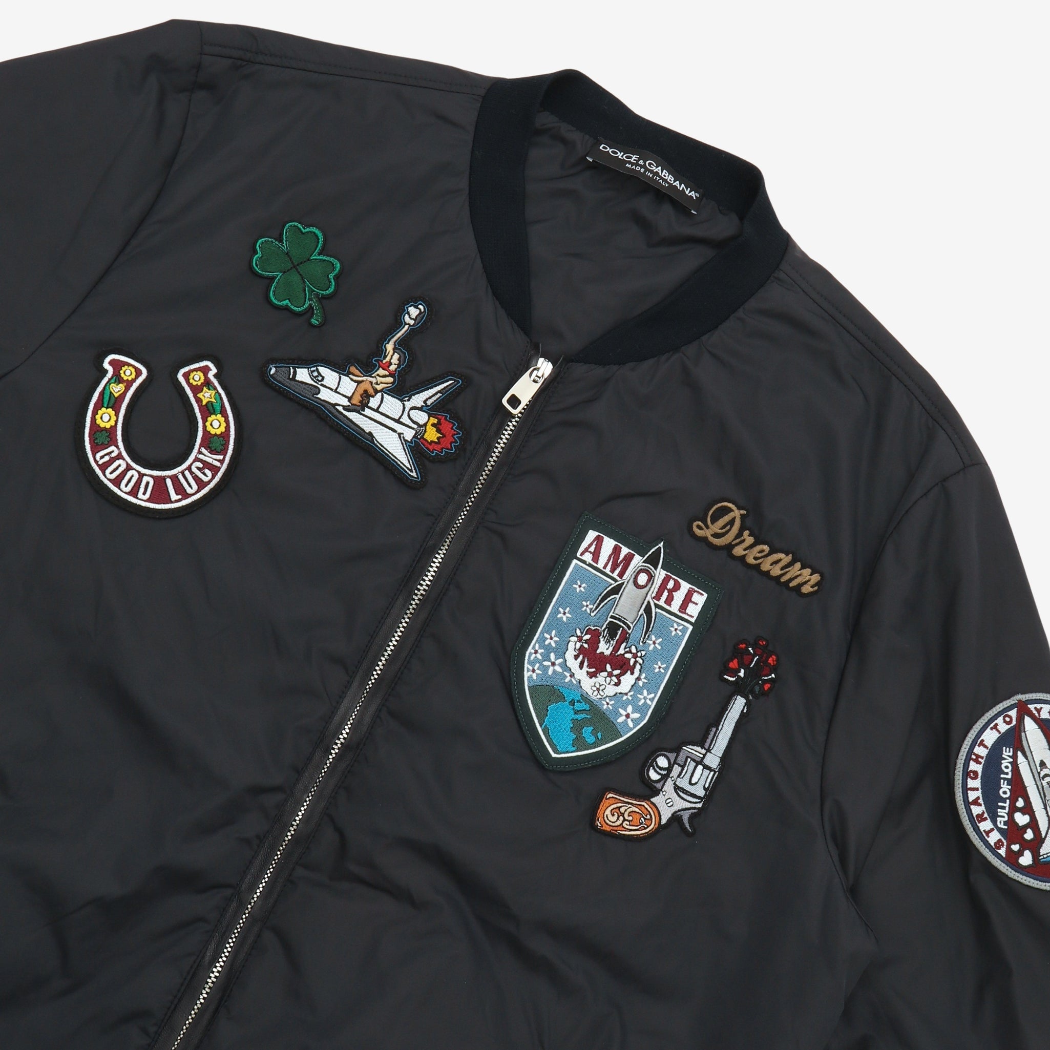 Patched Bomber Jacket