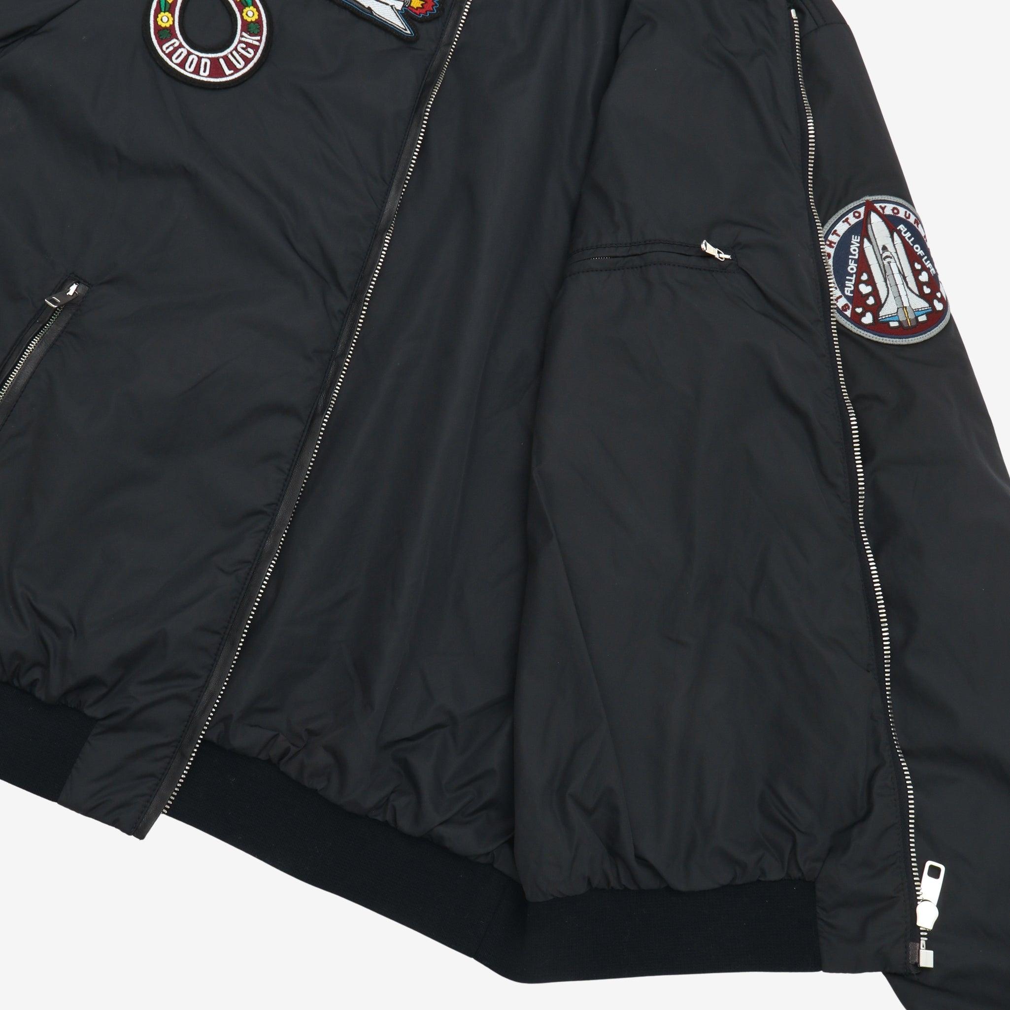 Patched Bomber Jacket