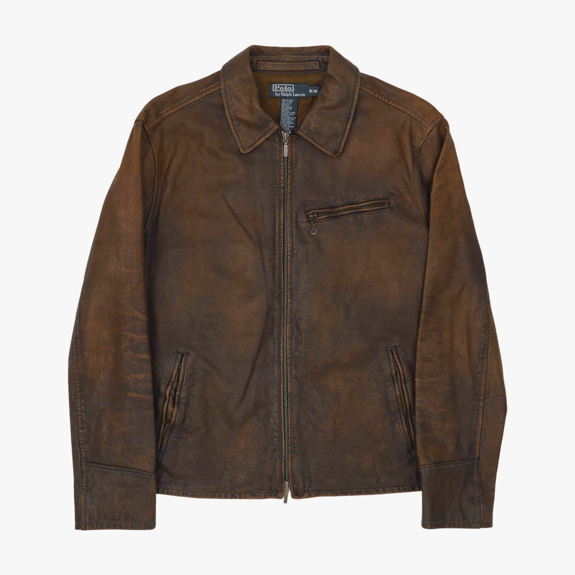 1930s Leather Half Belt Cossack Jacket