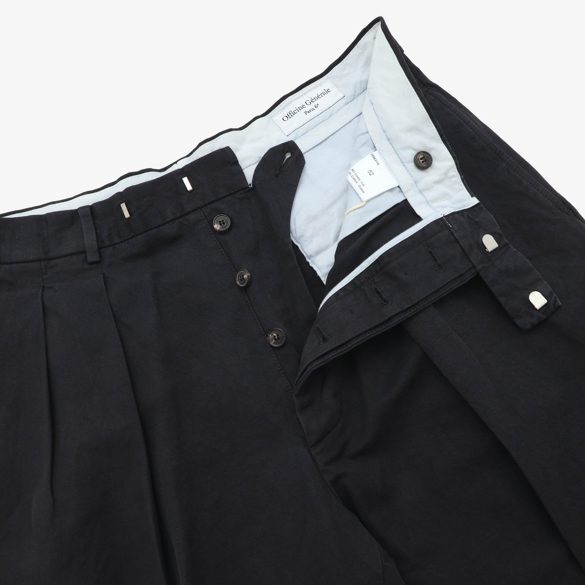 Double Pleated Linen Trousers (34W X 33L)