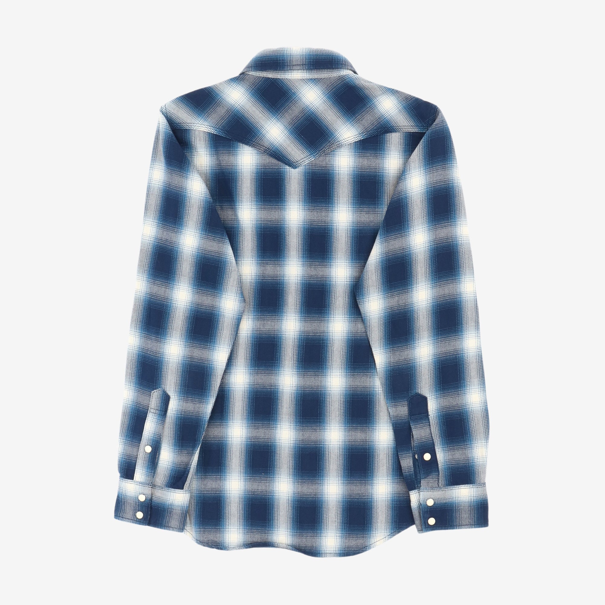 Check Flannel Ombre Western Shirt