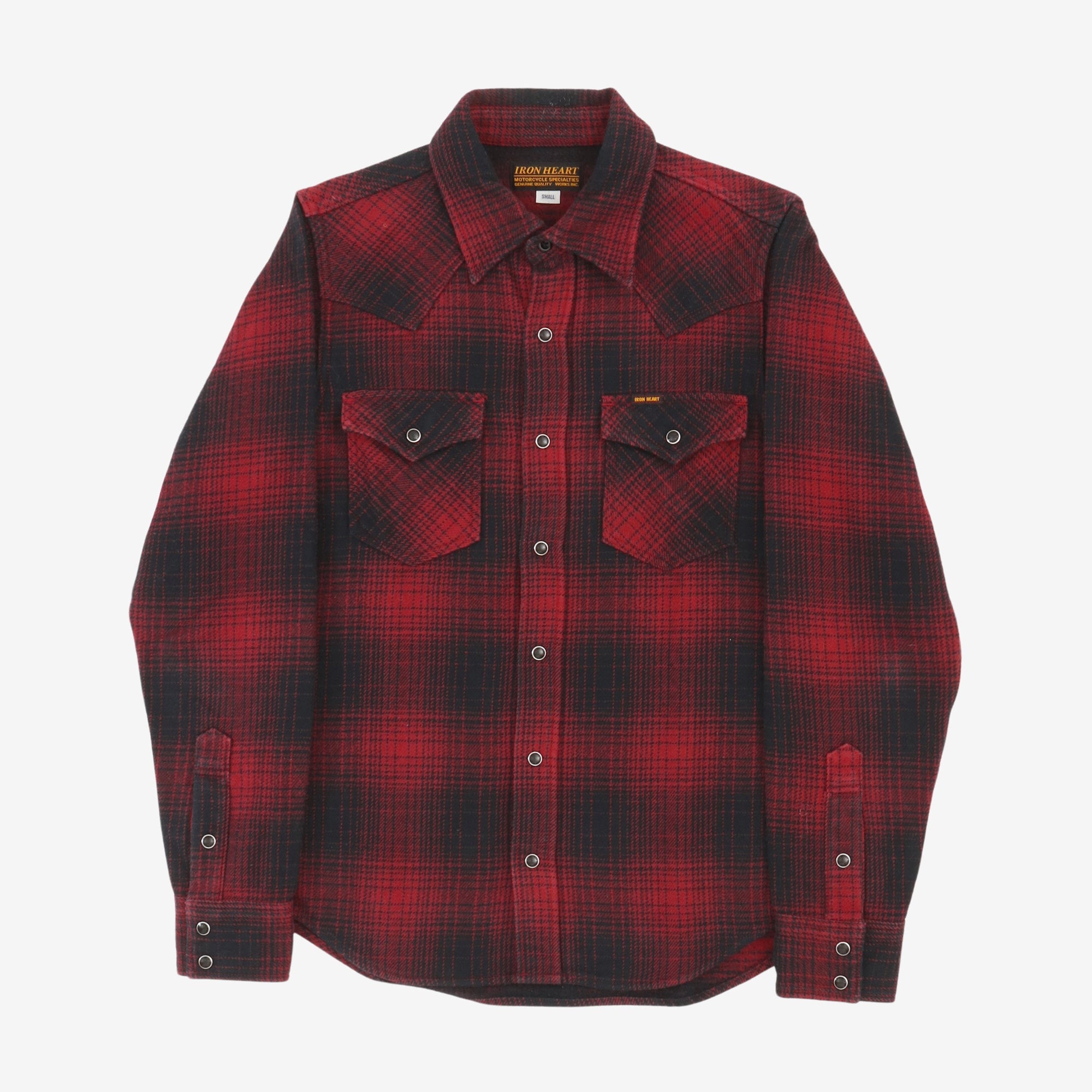 Check Flannel Ombre Western Shirt
