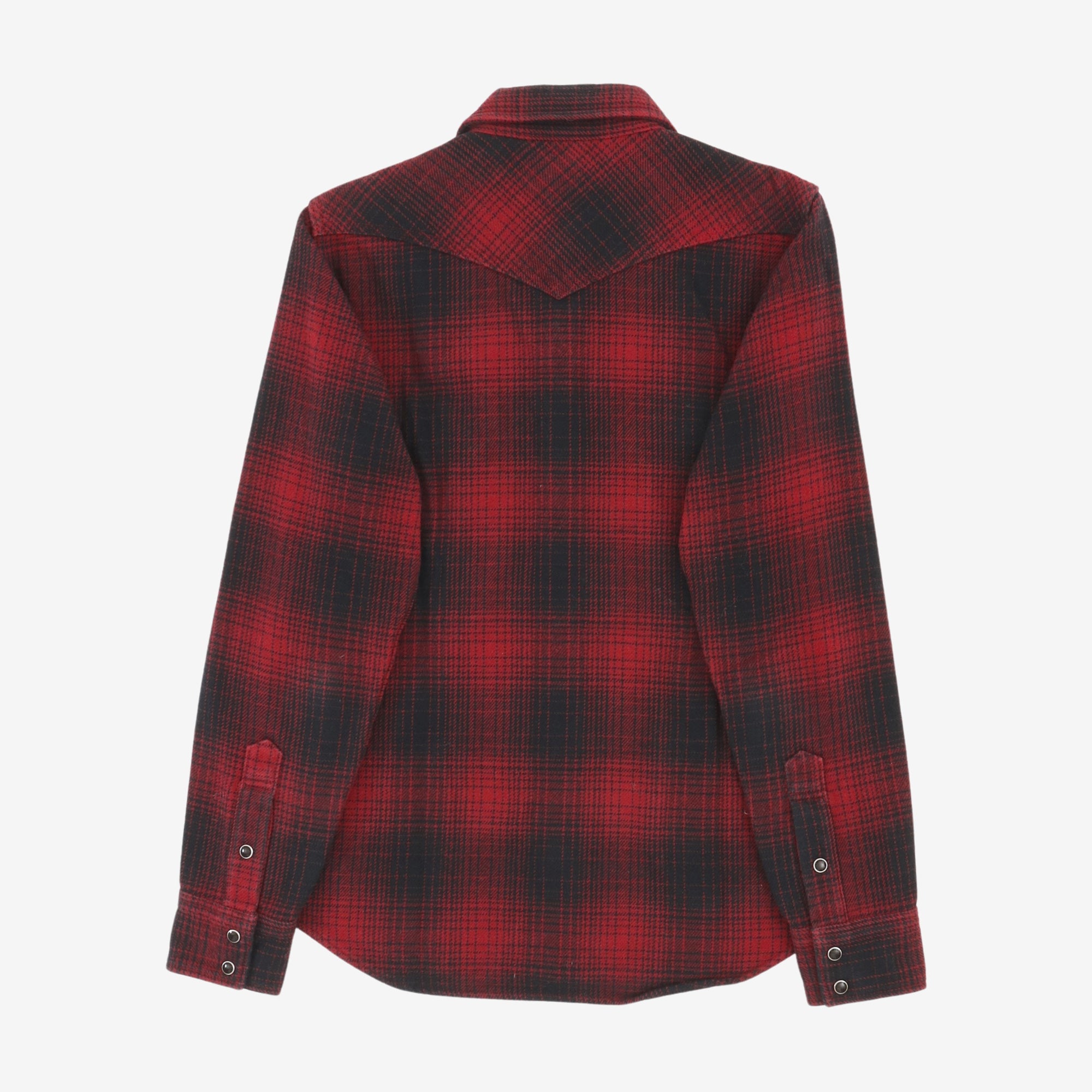 Check Flannel Ombre Western Shirt