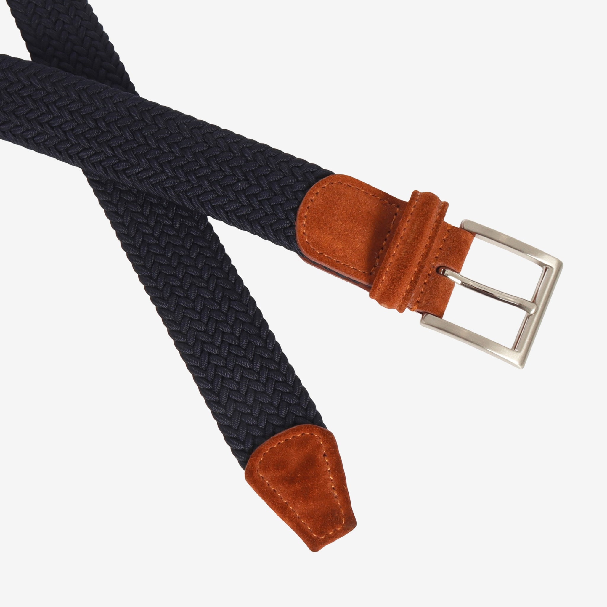 Leather Trimmed Woven Belt
