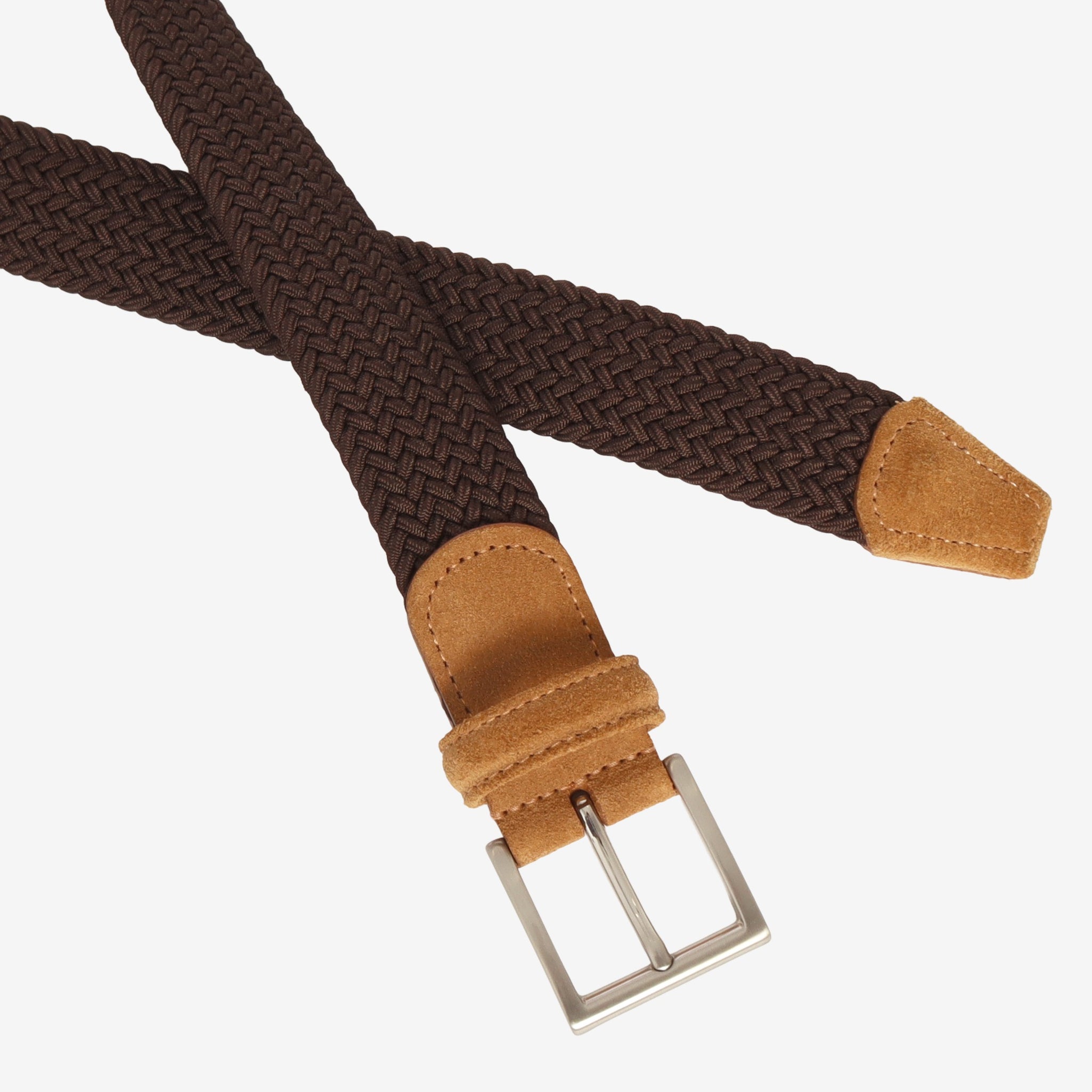 Leather Trimmed Woven Belt