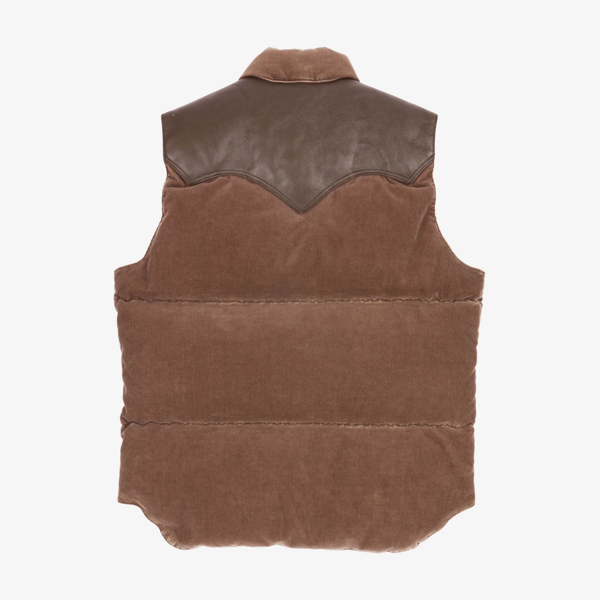 Corduroy Leather Down Vest
