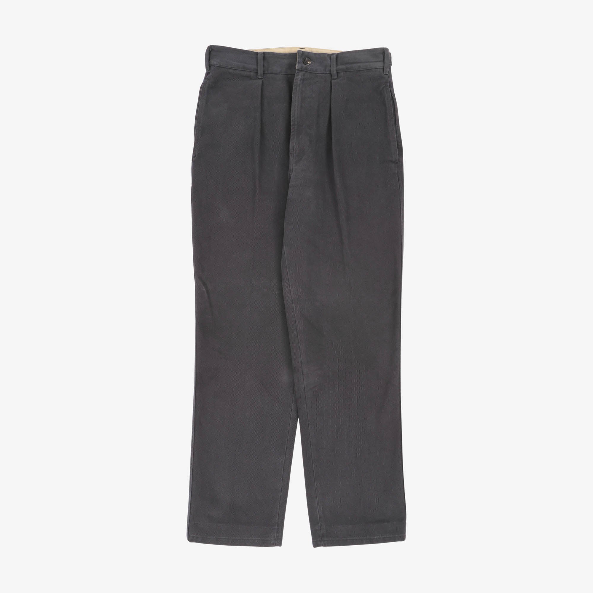 Single Pleat Brushed Twill Trousers (30W X 30L)