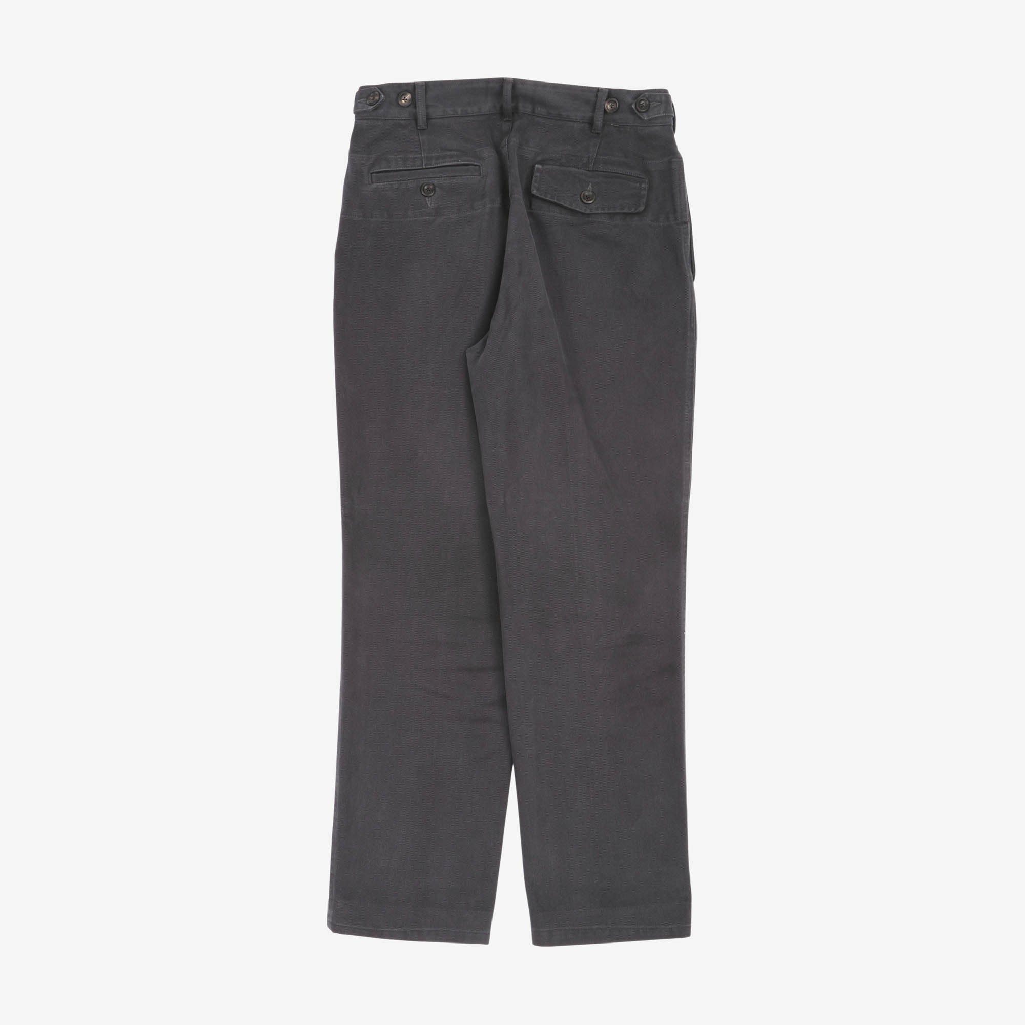 Single Pleat Brushed Twill Trousers (30W X 30L)