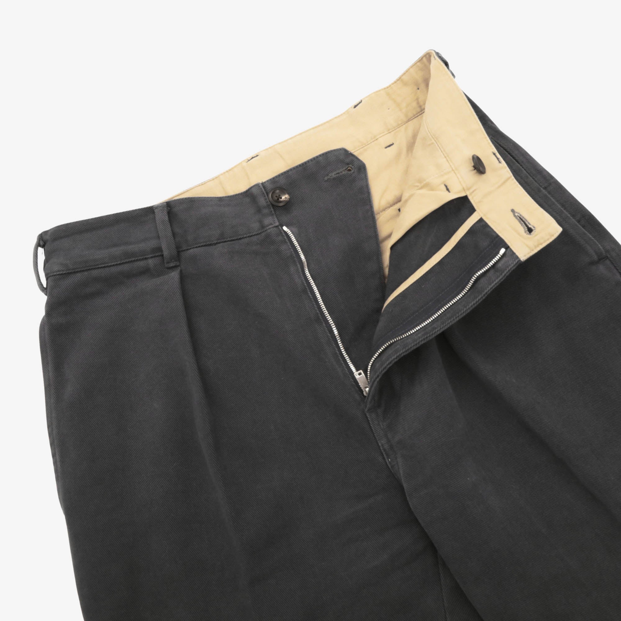 Single Pleat Brushed Twill Trousers (30W X 30L)