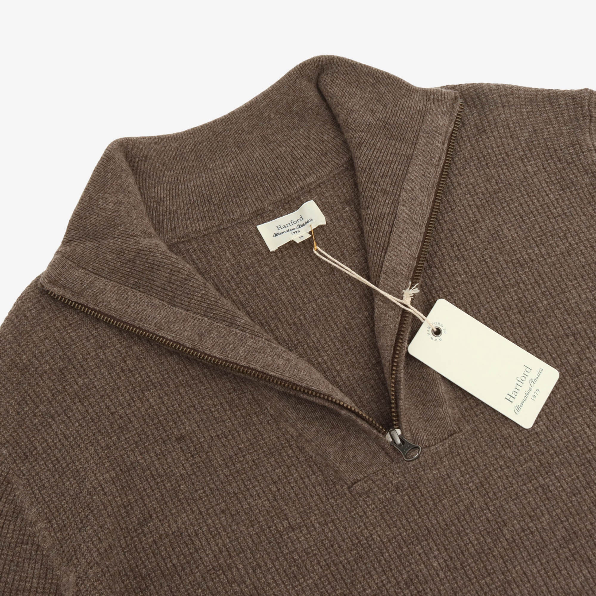 Waffle Wool Cashmere Trucker Sweater
