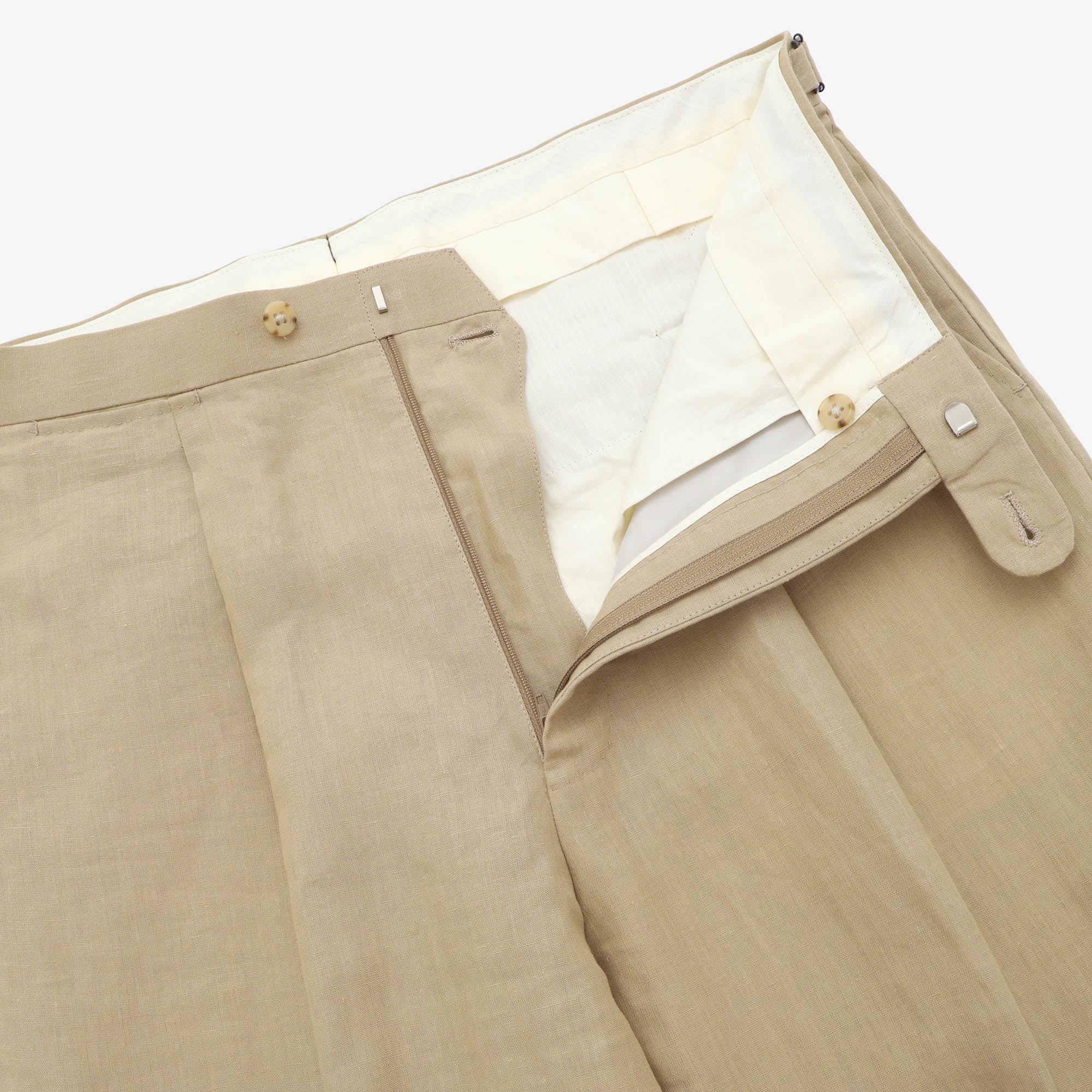 Single Pleat Linen Trousers (34W X 30.5L)