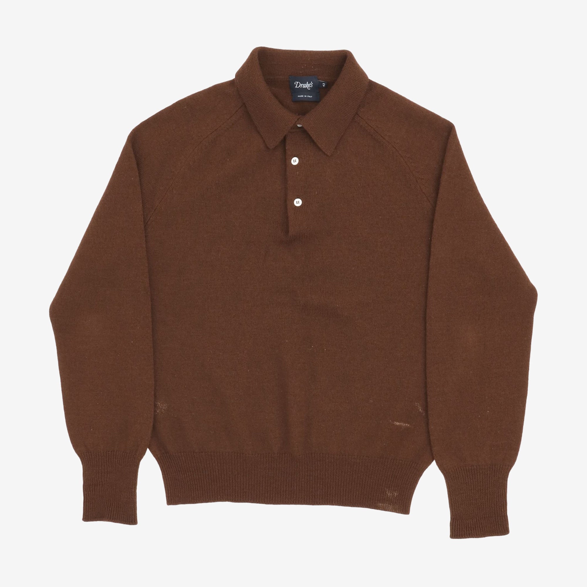 Merino Wool Knit Polo Shirt