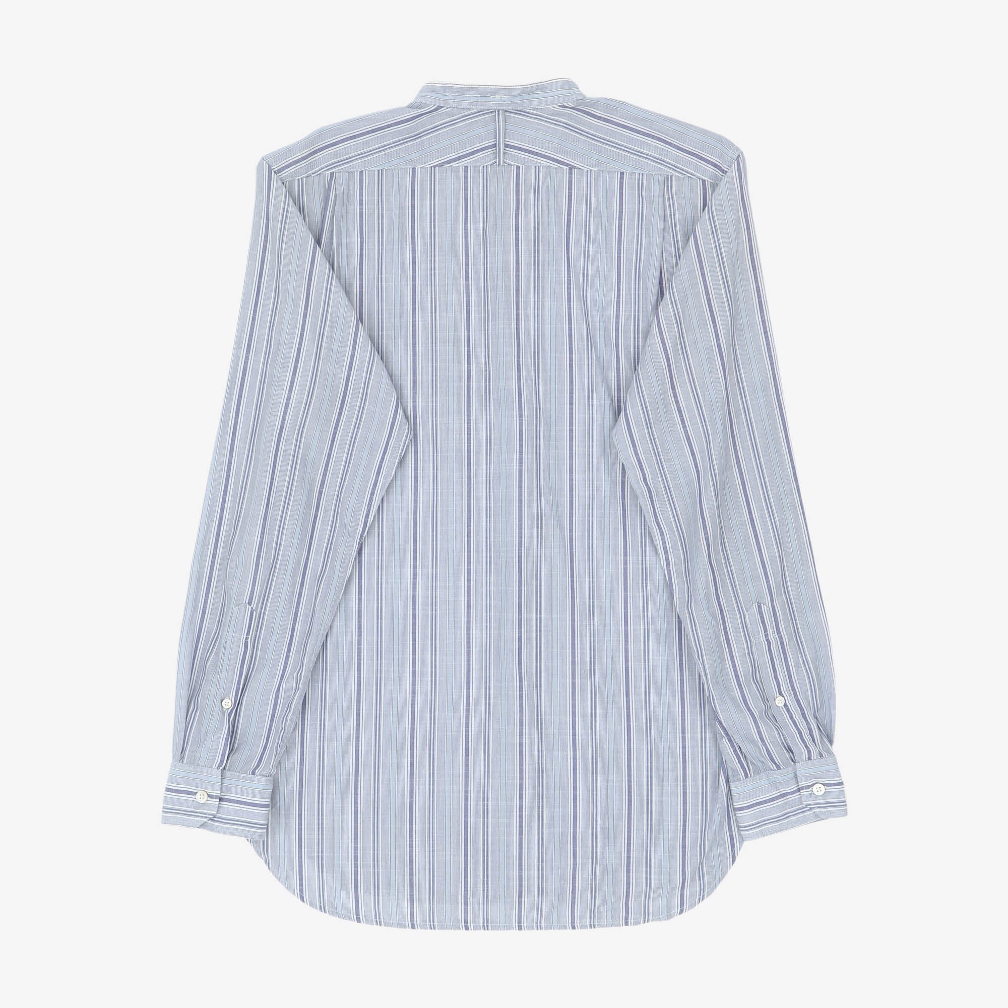 Multi Stripe Band Collar Shirt