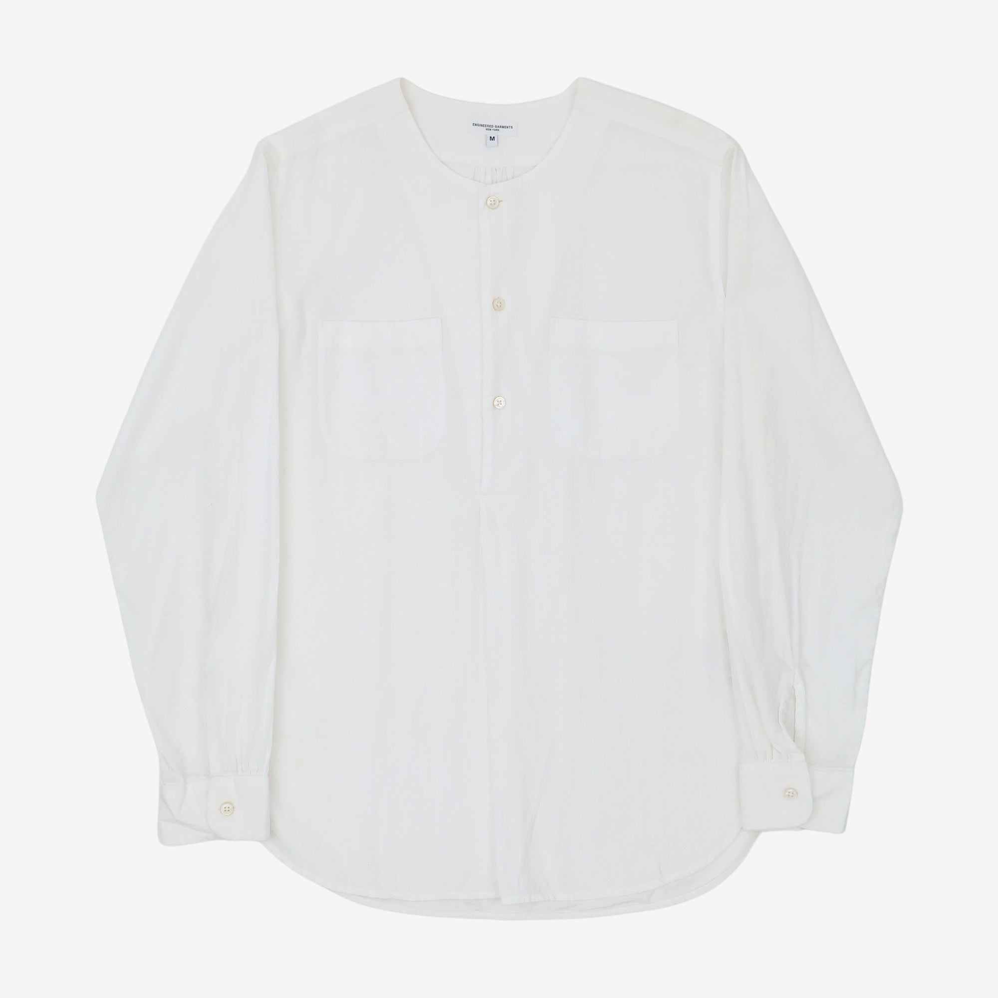 Collarless Geo Textured PO Shirt