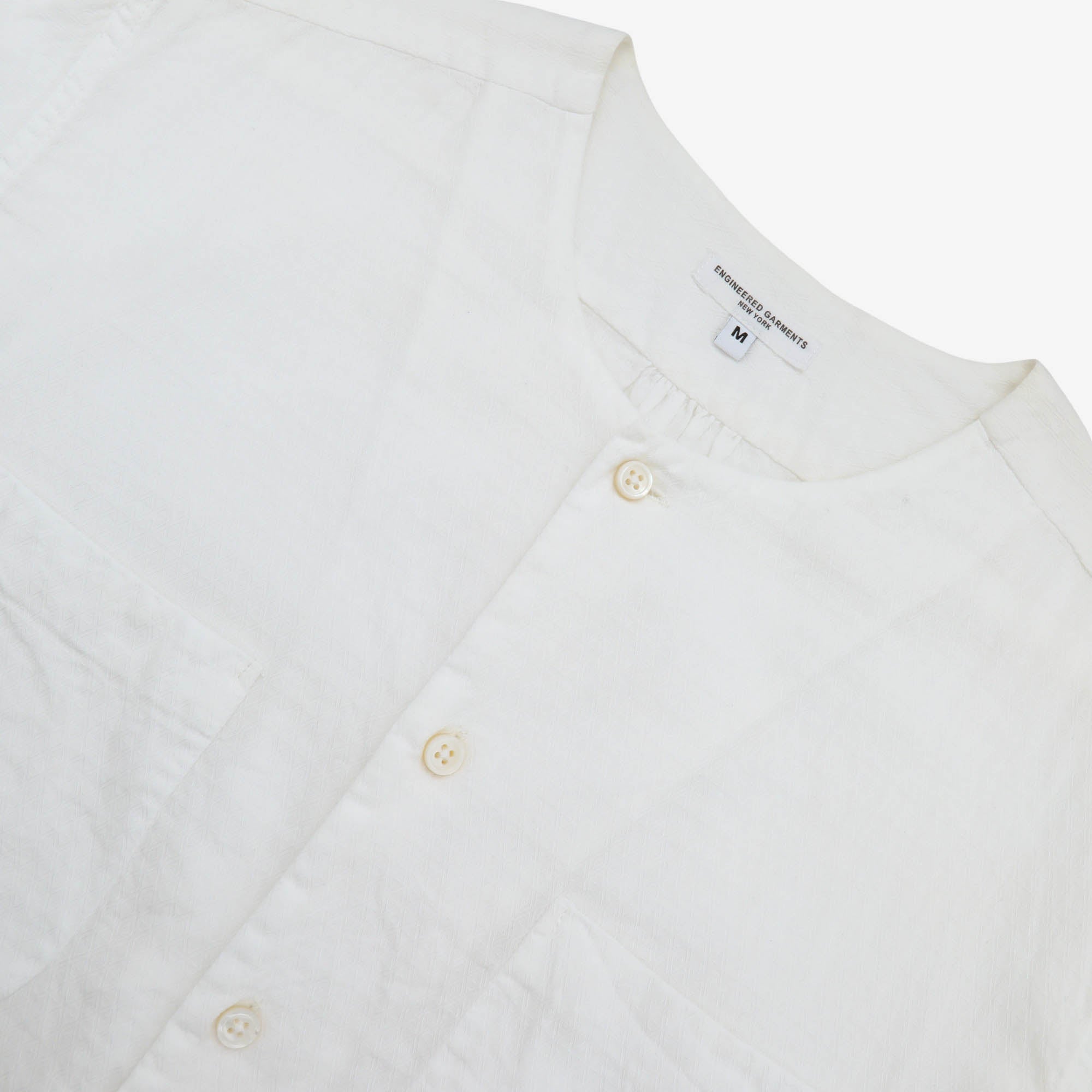 Collarless Geo Textured PO Shirt