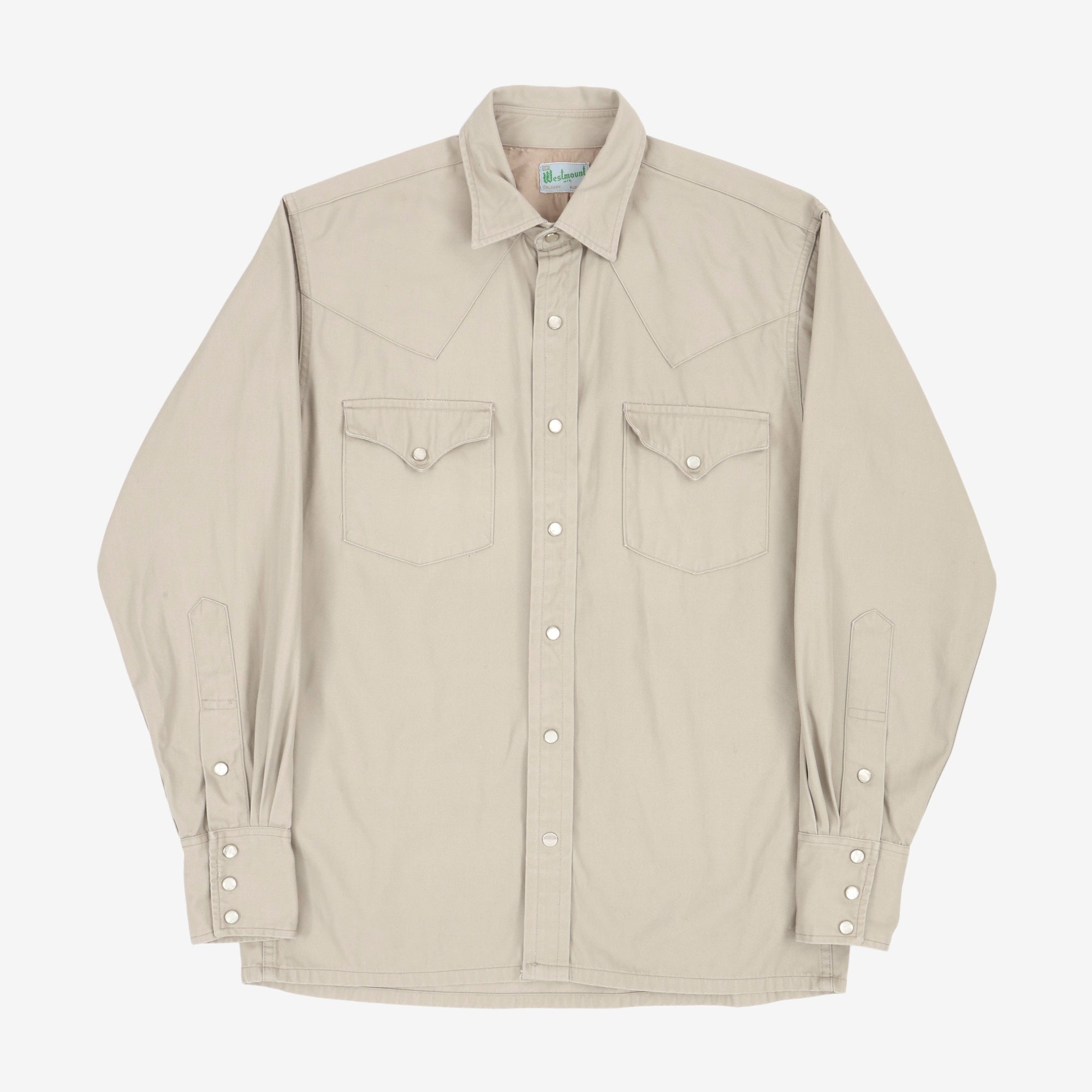 1950s Gabardine Pearl Snap Western Shirt