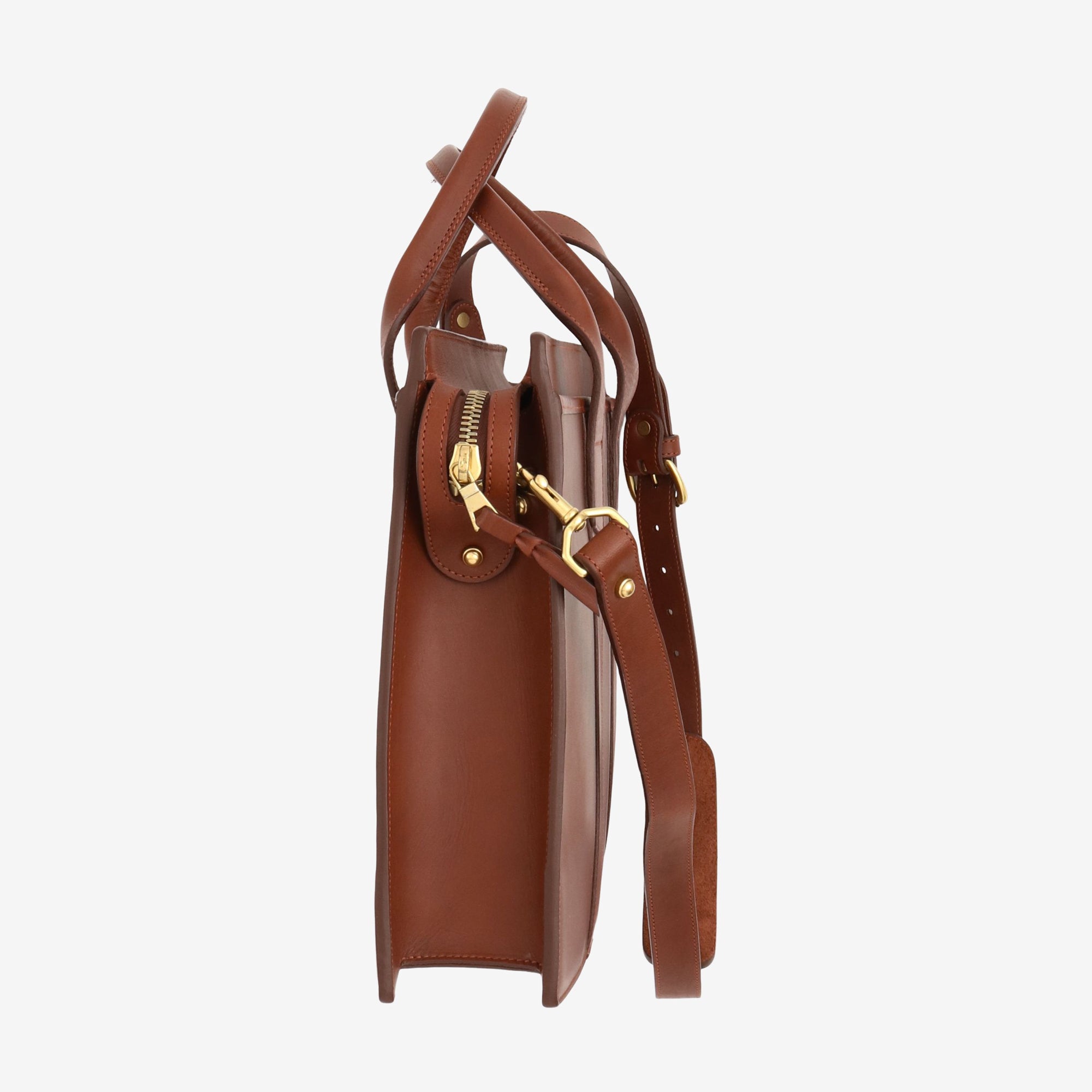 Leather Zip Top Briefcase