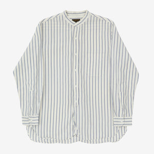 Grandad Collar Striped Shirt