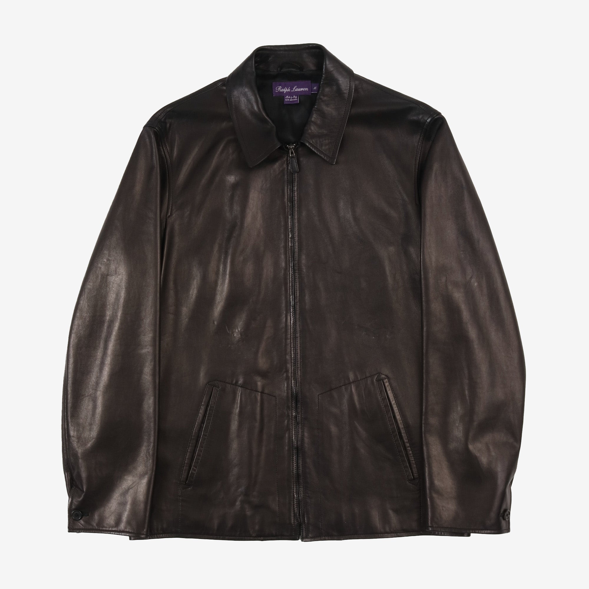 Purple Label Zip Leather Jacket