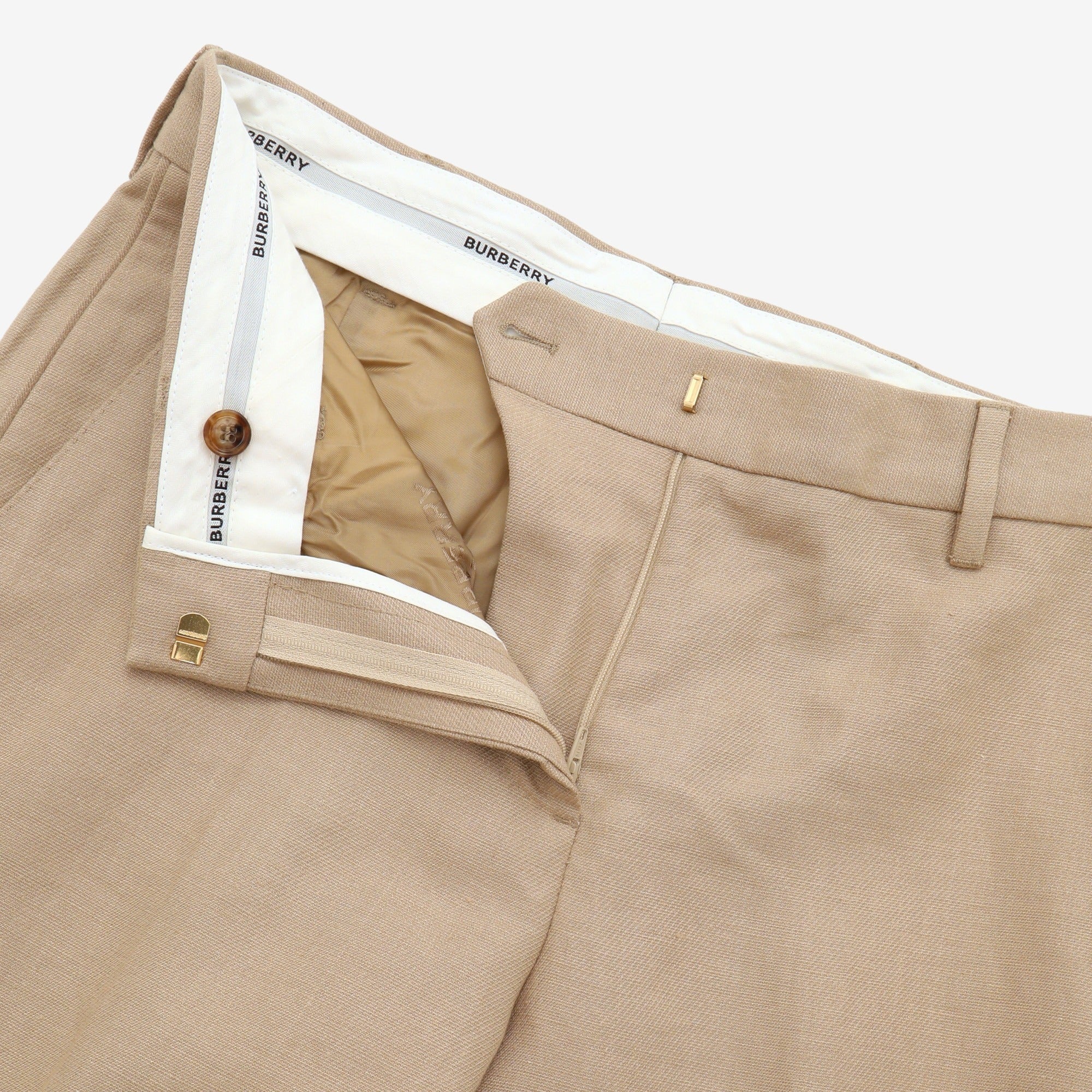 Women's High-Waist Cotton Pleated Trousers (30W x 31.5L)