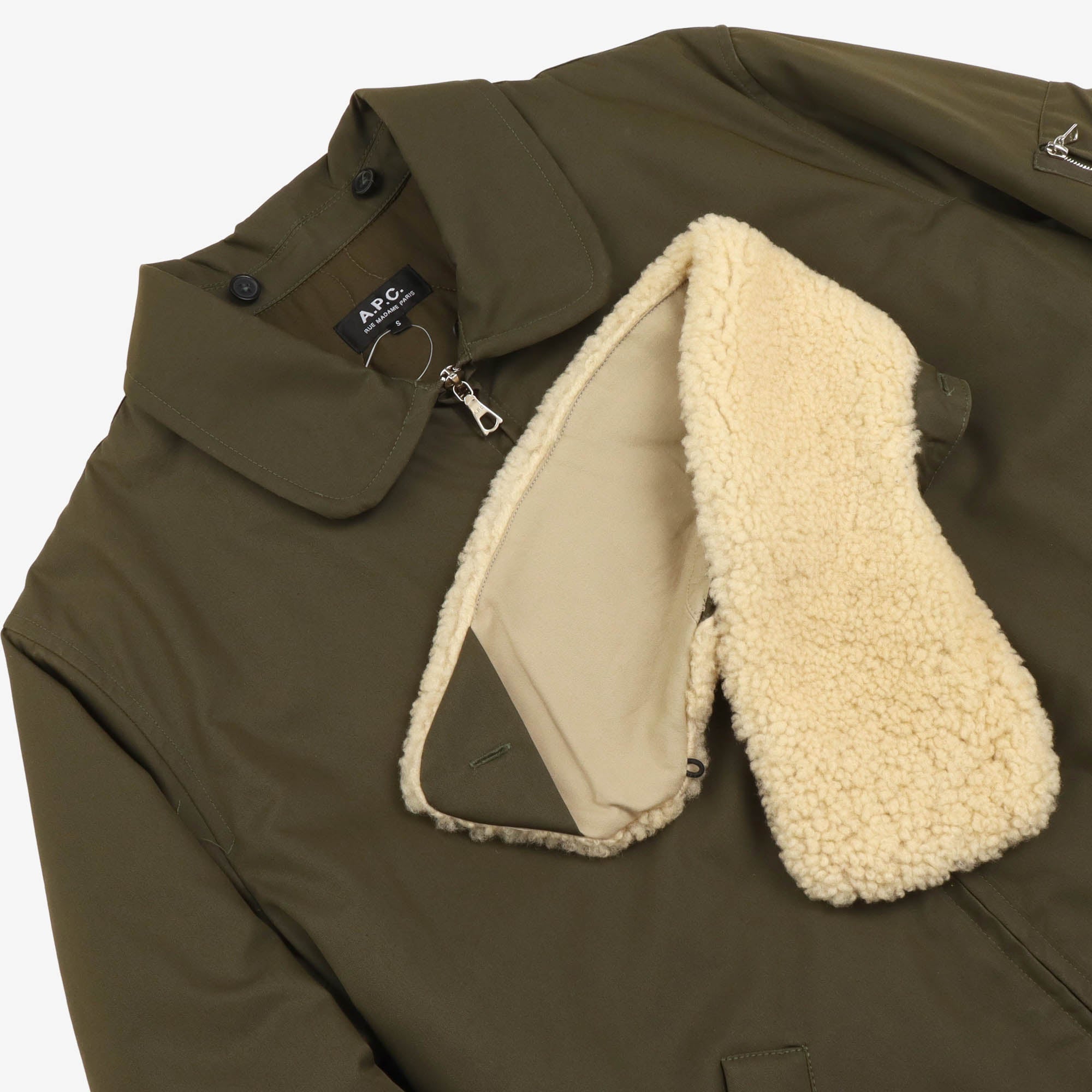 Fur Collar Hunting Bomber Jacket