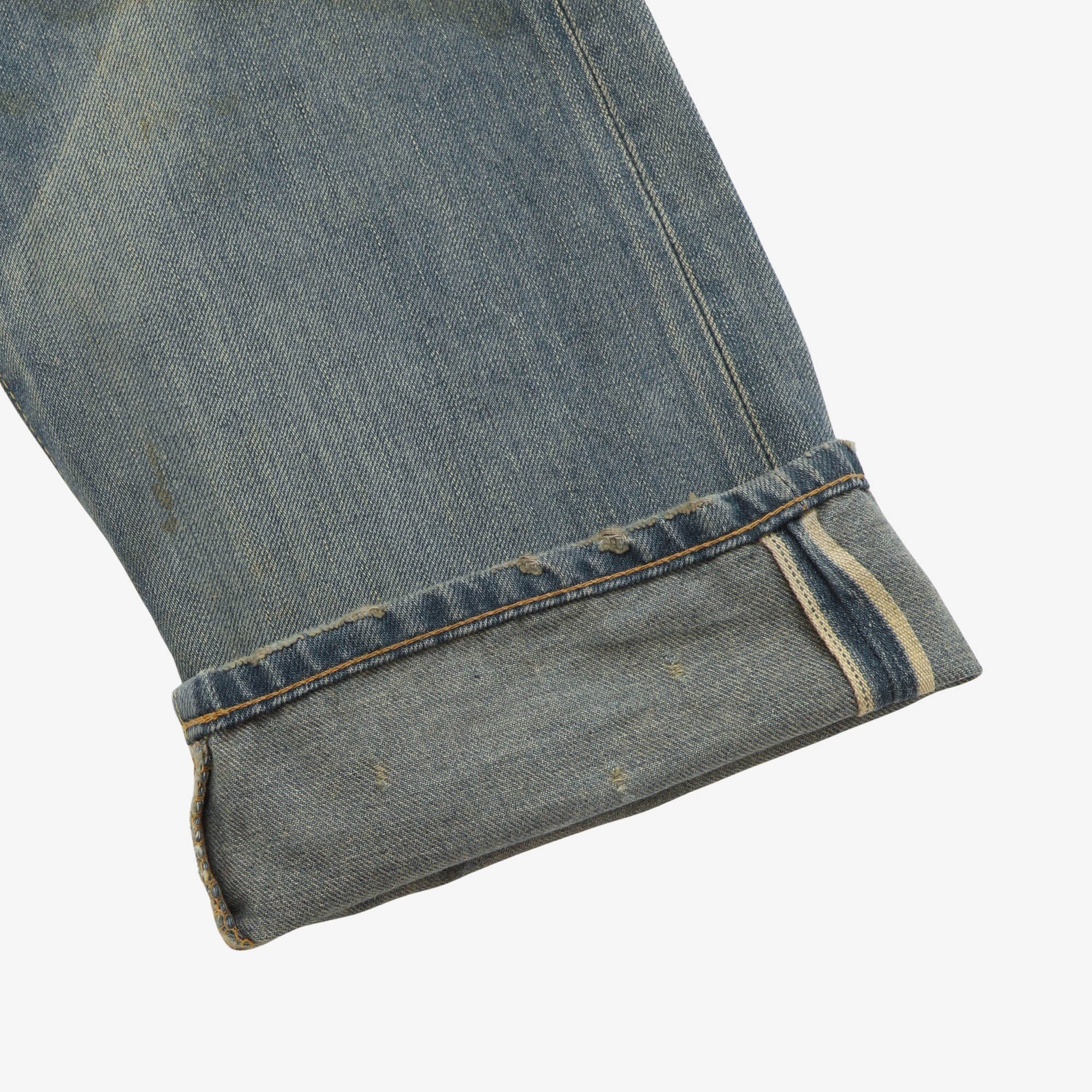 M7-12 Distressed Selvedge Denim (32W X 31L)