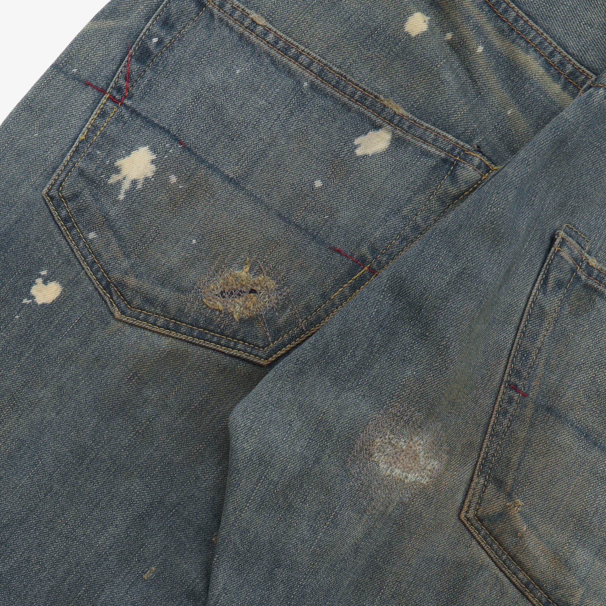 M7-12 Distressed Selvedge Denim (32W X 31L)