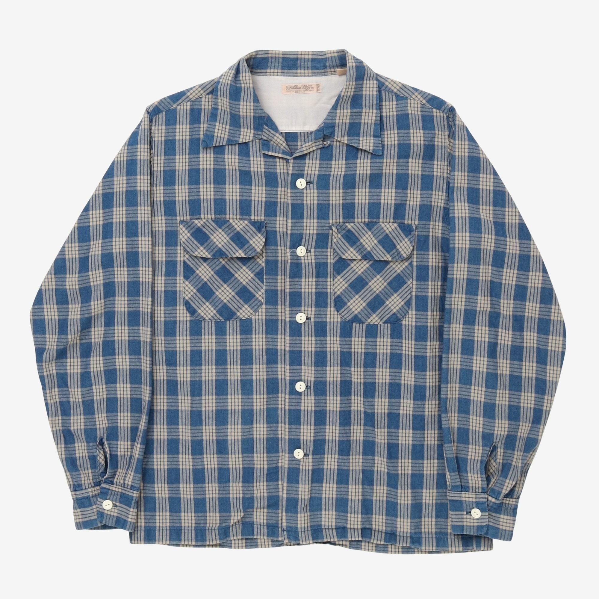 Open Collar Check Shirt