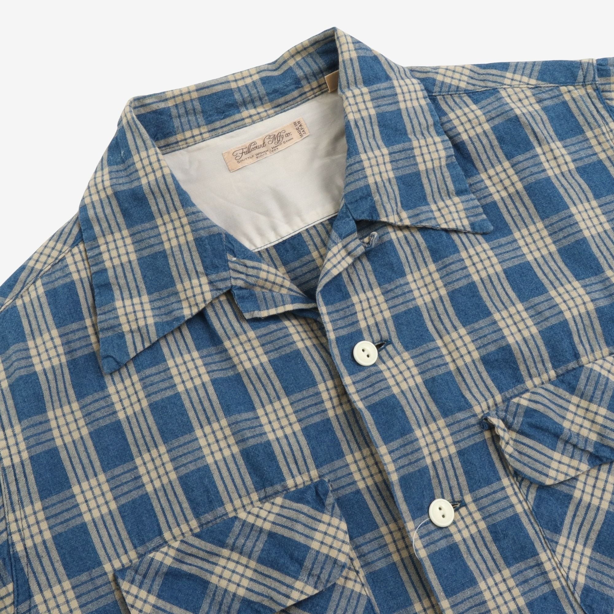 Open Collar Check Shirt
