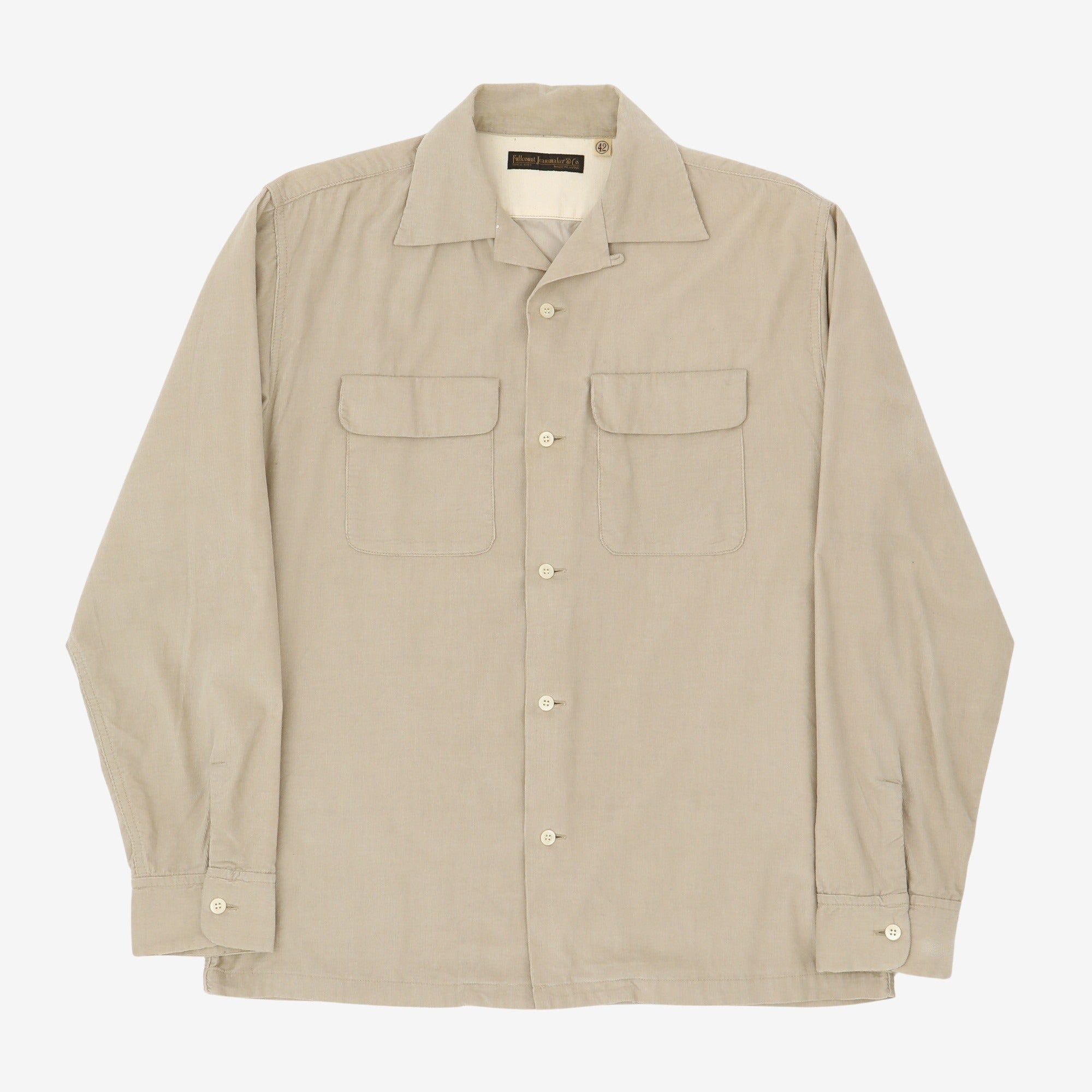 Corduroy Open Collar Shirt