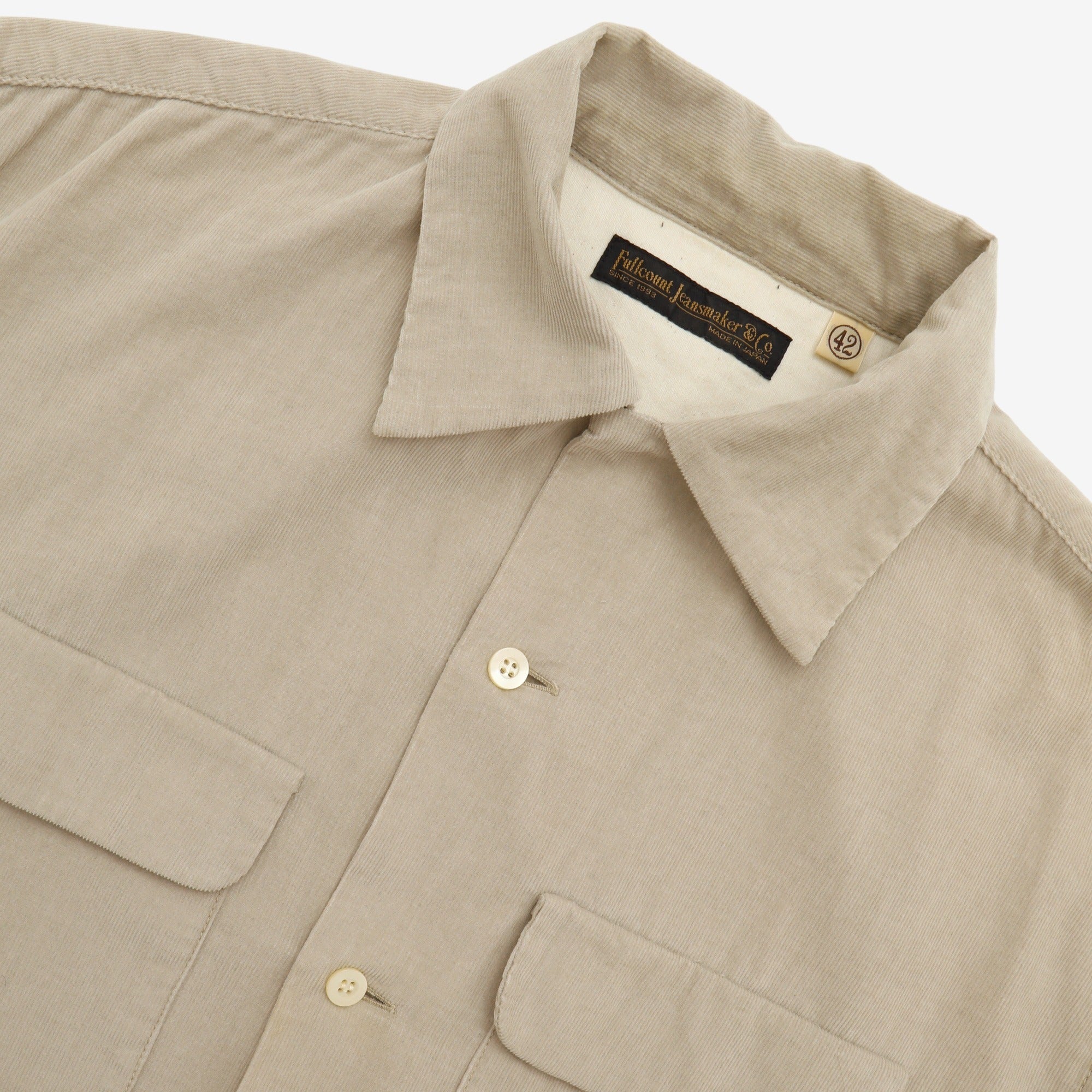 Corduroy Open Collar Shirt