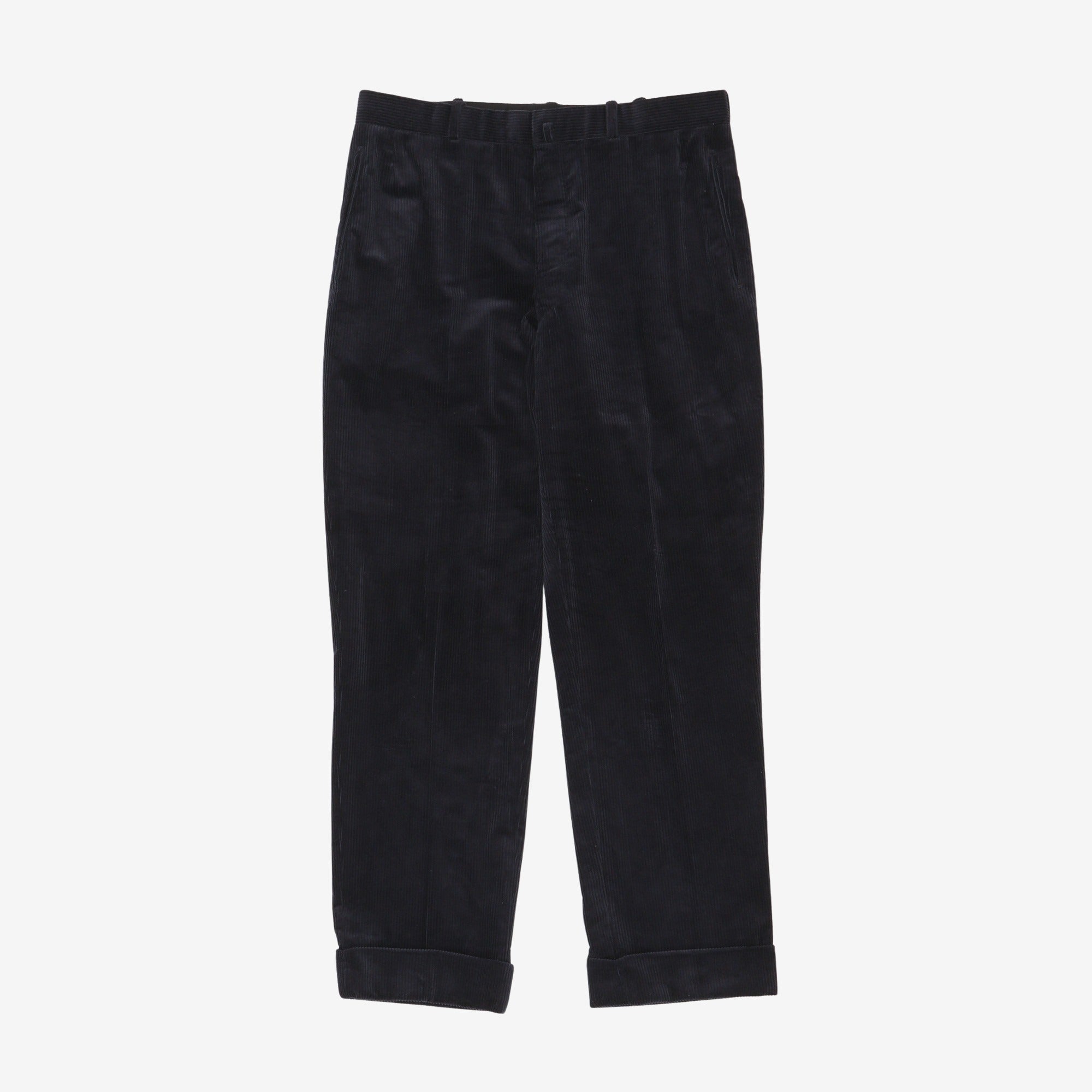 Flat Front Corduroy Trousers
