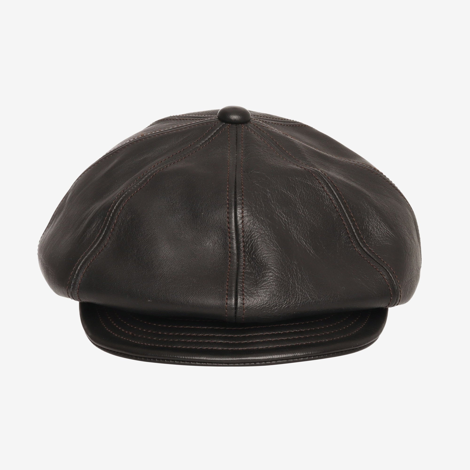 Leather 'Newsboy' Flat Cap