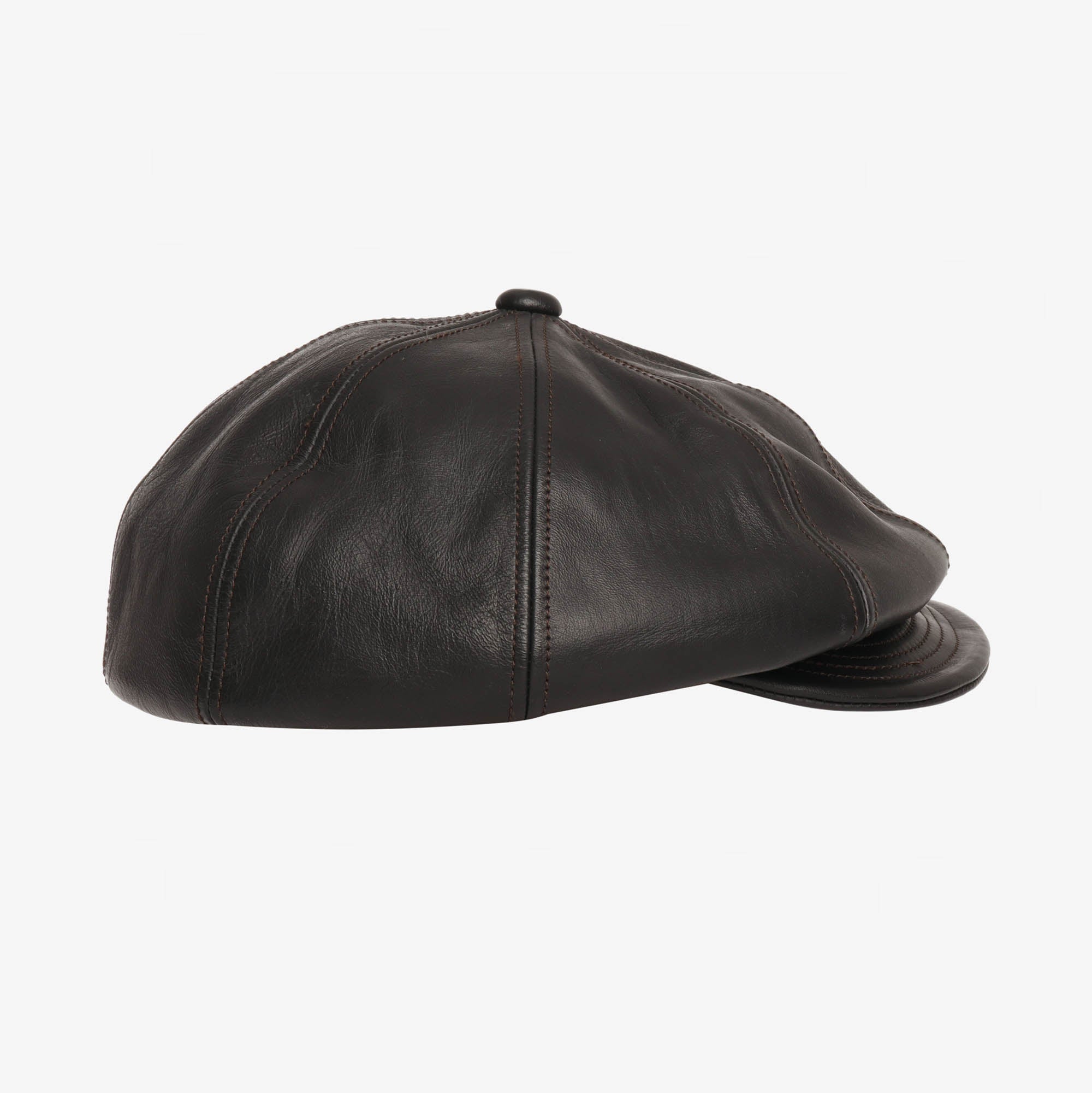 Leather 'Newsboy' Flat Cap