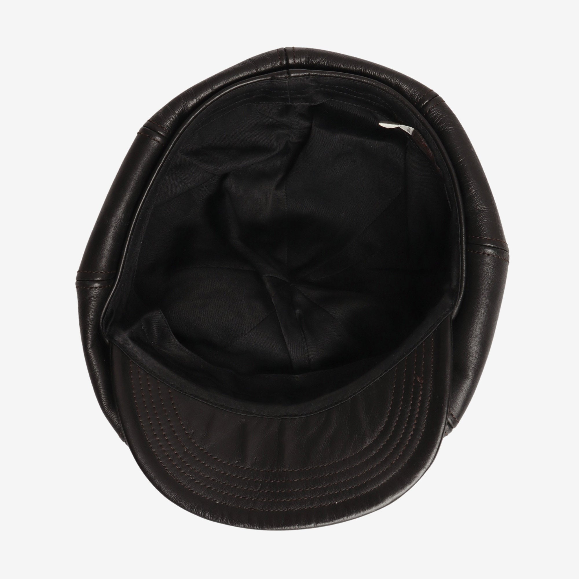 Leather 'Newsboy' Flat Cap